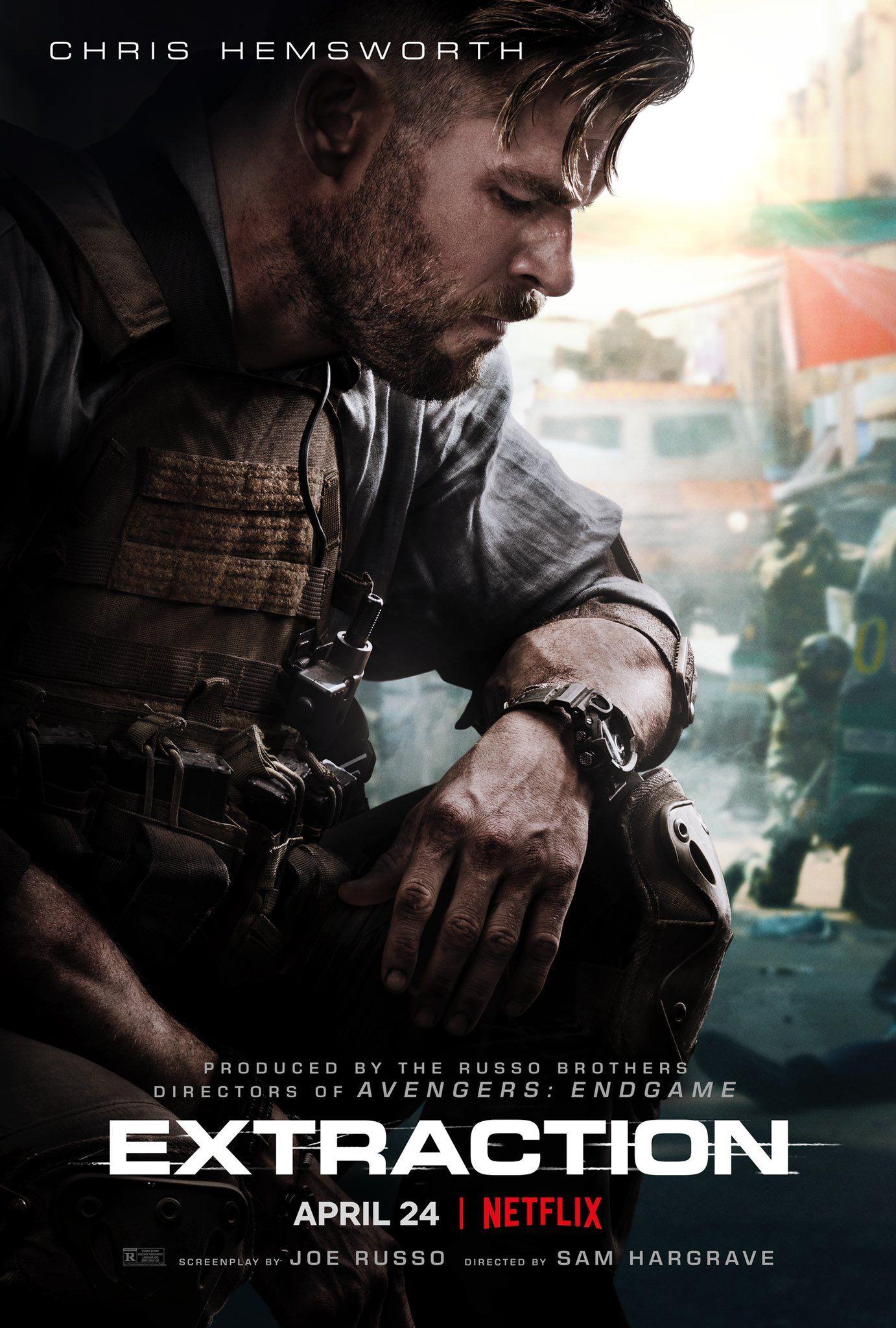 1382x2048 Extraction: Chris Hemsworth Netflix Action Movie Poster Revealed