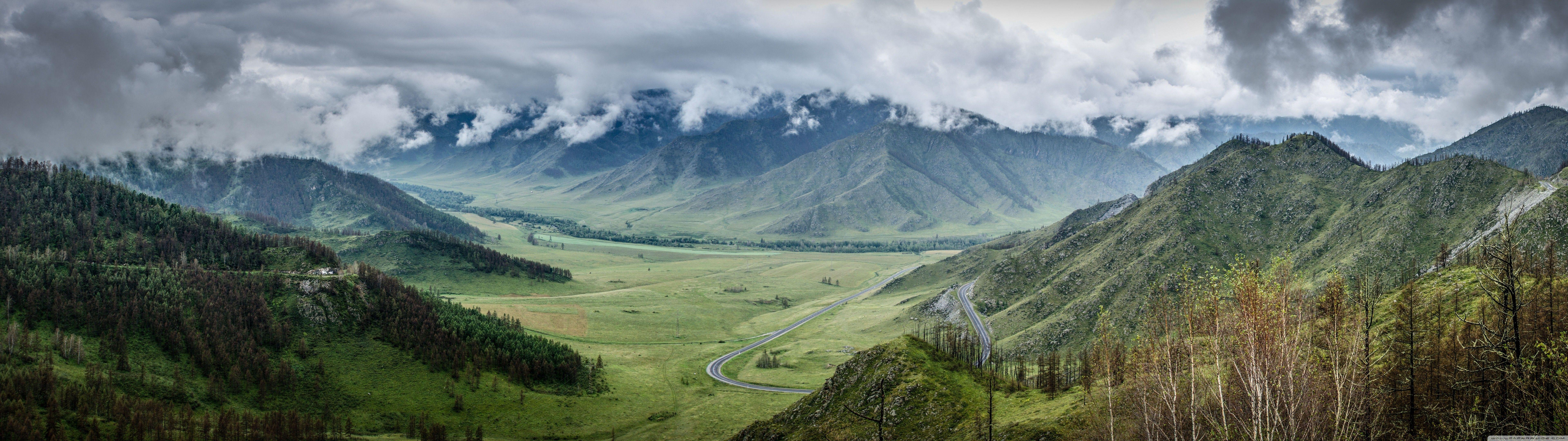 7680x2160 الجبال: طبيعة روسيا جبال المناظر الطبيعية جبال Altai