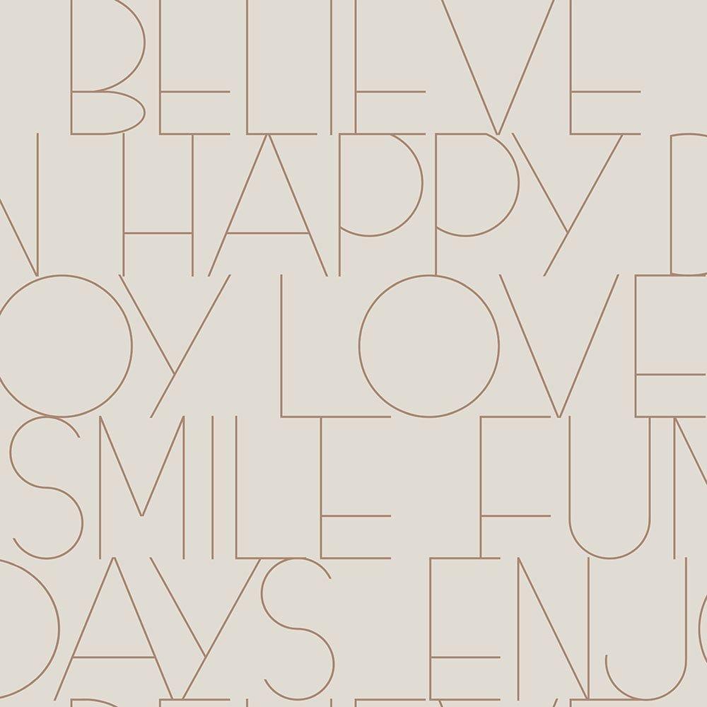 1000x1000 Fine Decor Marblesque Inspire Quotes Wallpaper Rose Gold (FD42271) from I Love Wallpaper UK