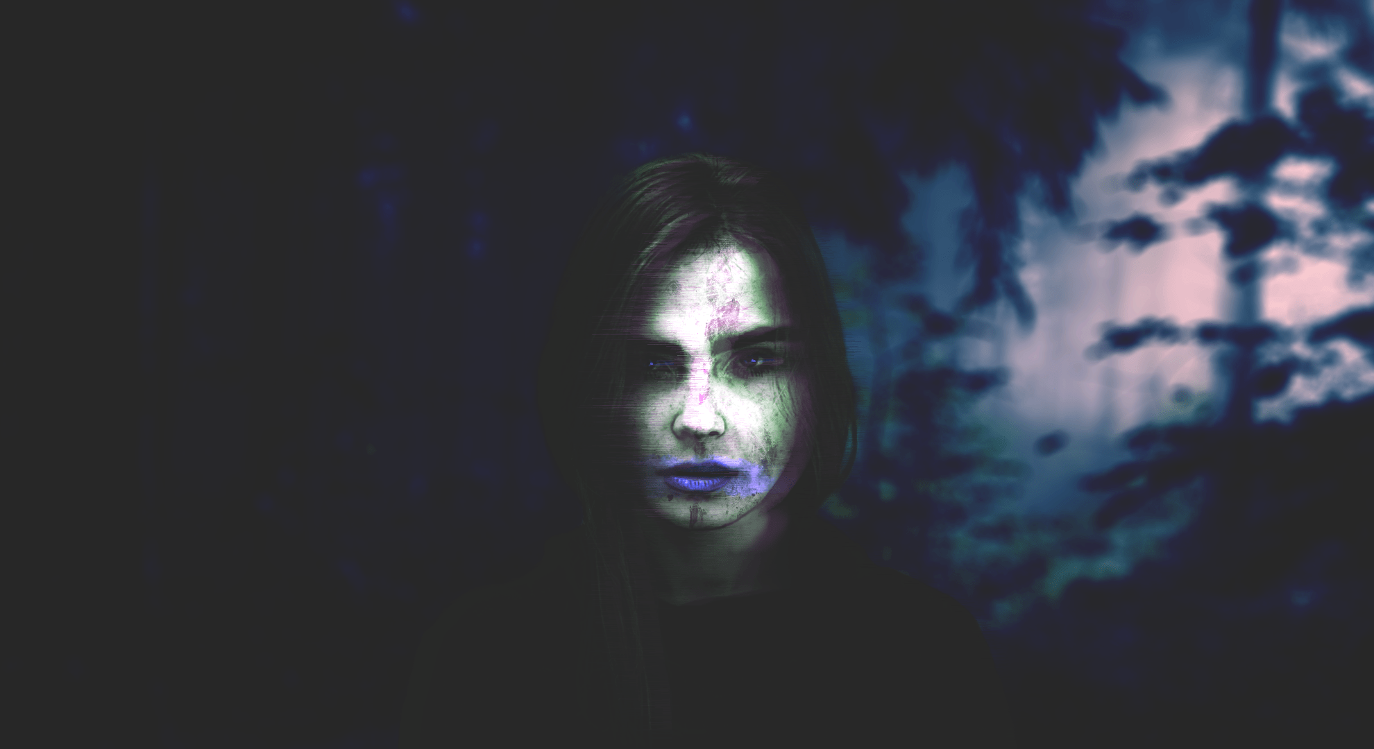1980x1080 #photo manipulation, #Photoshop, #forest, #blurred, #women, #glitch art, wallpaper. Mocah.org HD Wallpaper