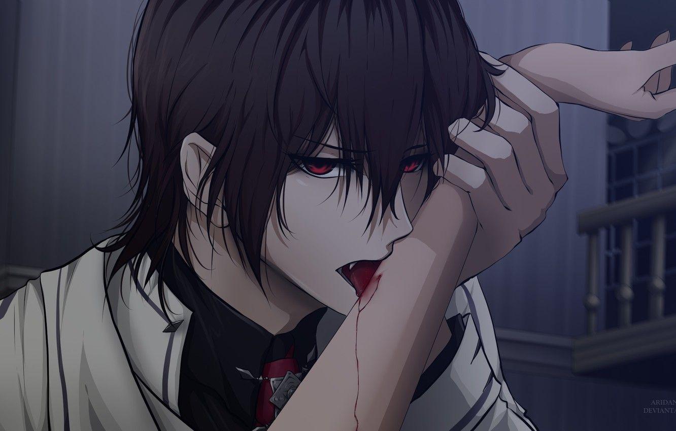 1332x850 Wallpaper look, blood, hand, vampire, guy, kaname kuran, vampire knight, wrist, Vampire knight image for desktop, section прочее