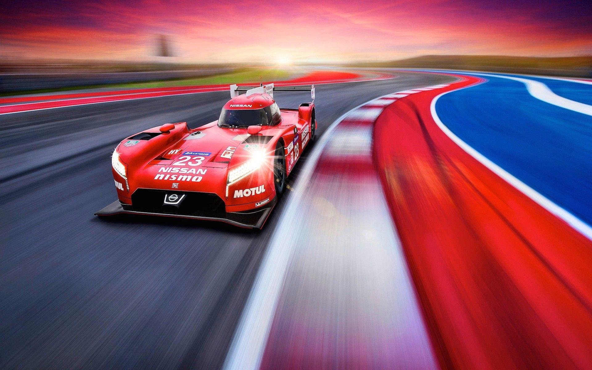 1920x1200 Red racing car on the track wallpaper and image