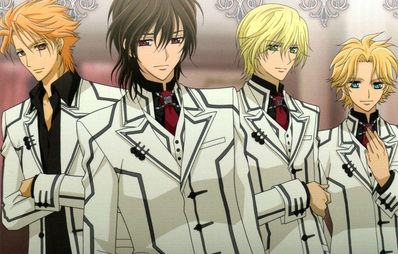 1332x850 Wallpaper pattern, form, vampires, art, kaname kuran, students, vampire knight, aidou hanabusa, kain akatsuki, matsuri hino image for desktop, section прочее