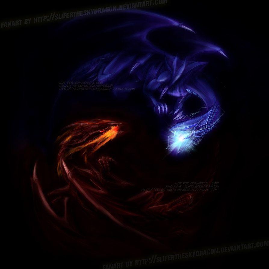 894x894 Red vs Blue Eyes Dragons