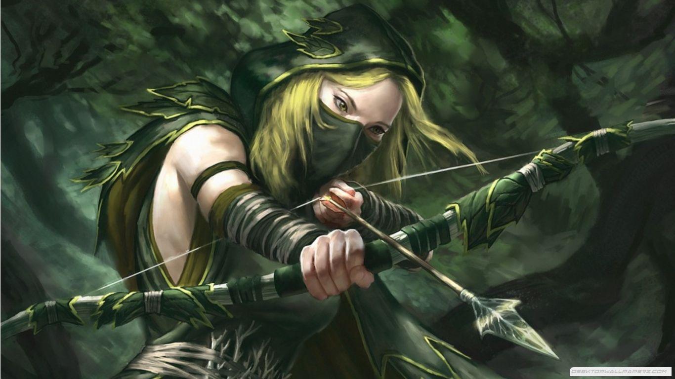 1366x768 Green Arrow Wallpaper HD