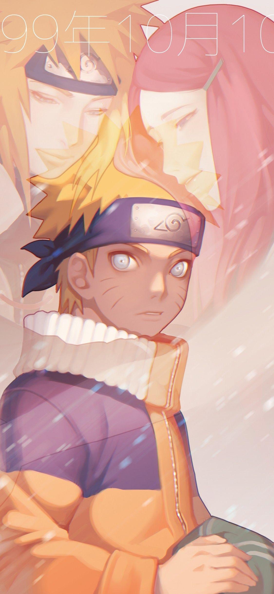 1125x2436 Download 1125x2436 Naruto, Namikaze Minato, Uzumaki Kushina, Uzumaki Naruto, Family Wallpaper for iPhone X