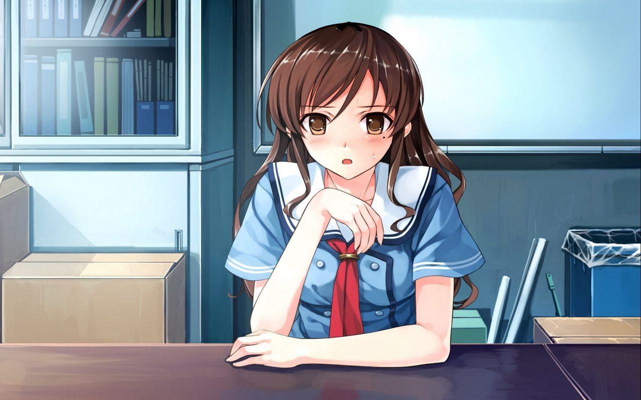 1280x800 Download wallpaper 1280x800 girl, table, tears, frustration, sadness, office, resentment widescreen 16:10 HD background