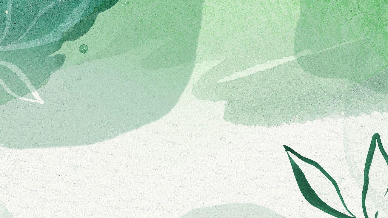 1300x731 Green watercolor Memphis patterned background. Royalty free illustration