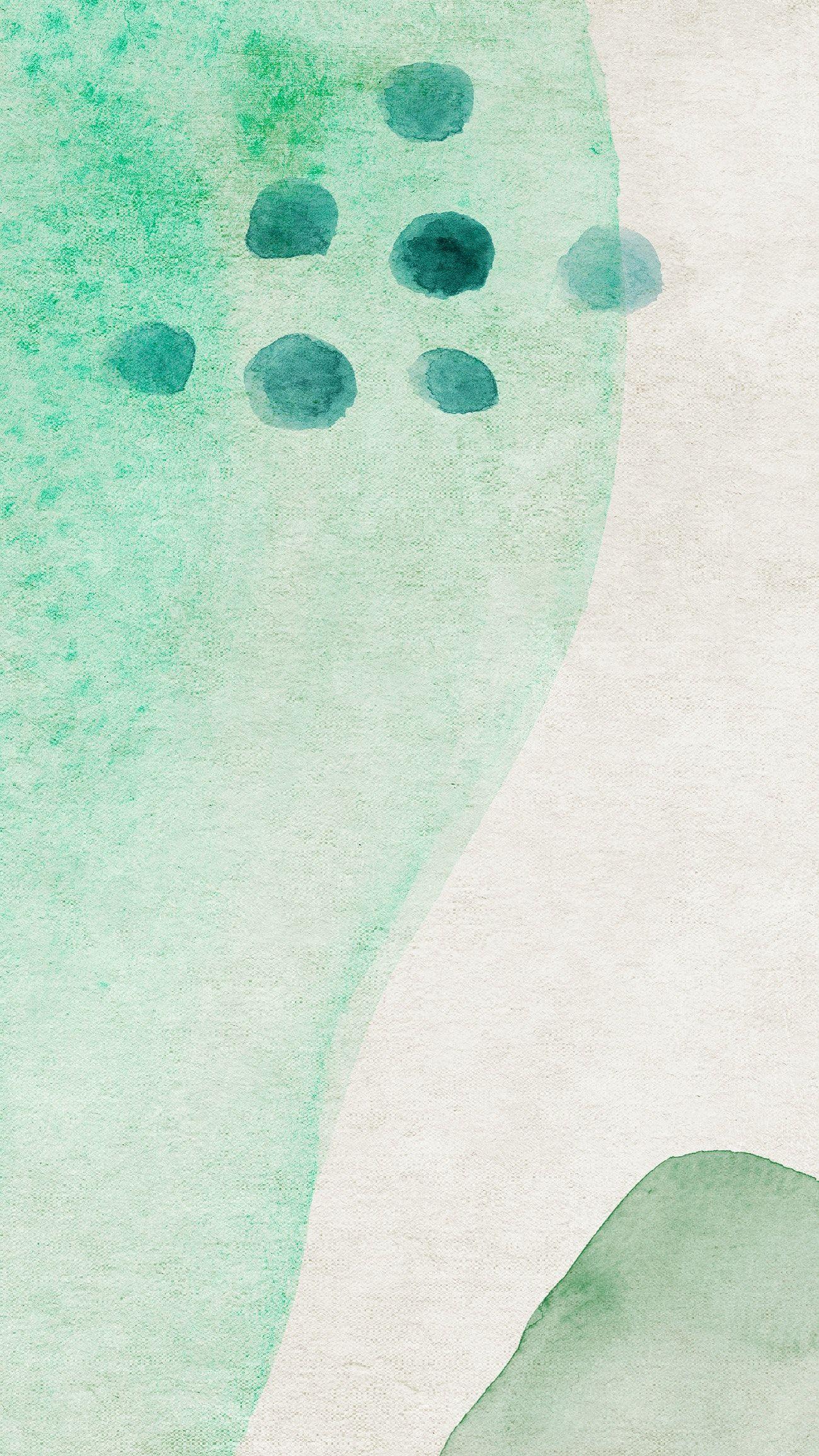 1300x2311 Green watercolor Memphis mobile wallpaper. Royalty free illustration