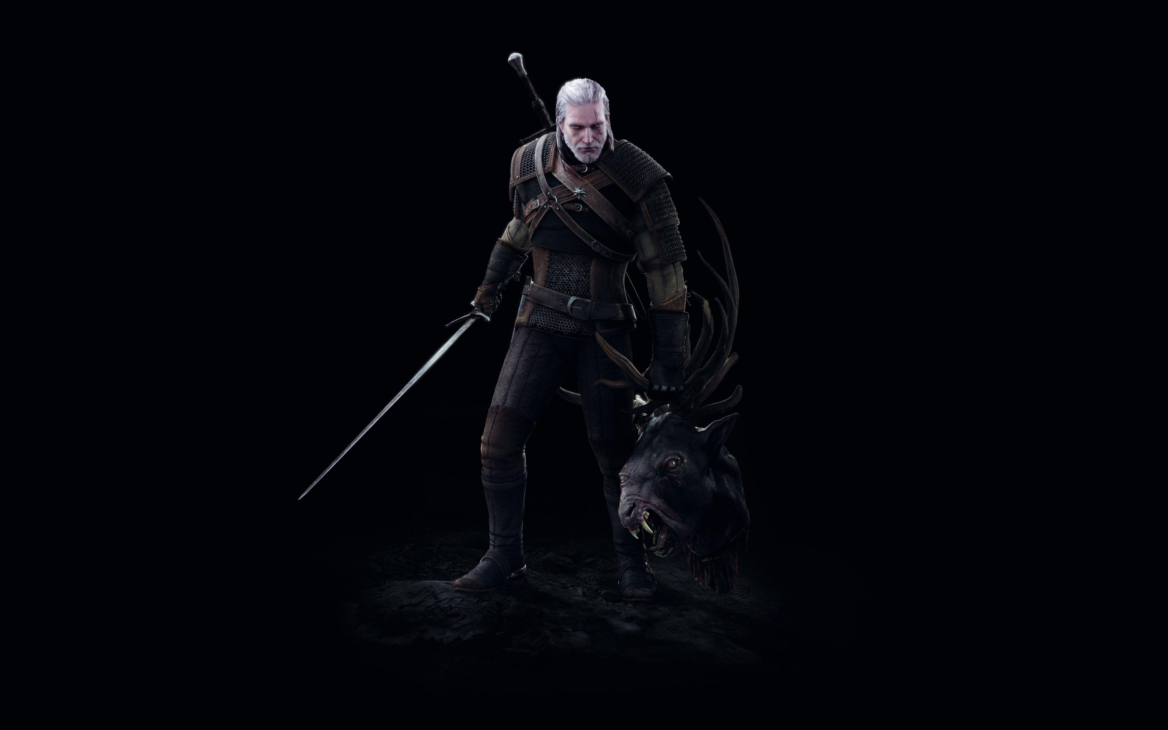 3840x2400 Download Minimal, The Witcher 3: Wild Hunt, video game, art wallpaper, 3840x 4K Ultra HD 16: Widescreen