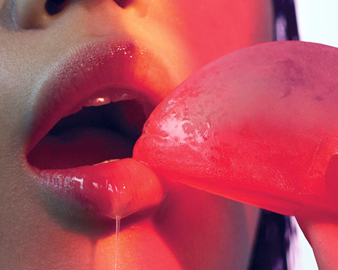 1280x1024 wallpaper for desktop, laptop. summer lips girl ice red art