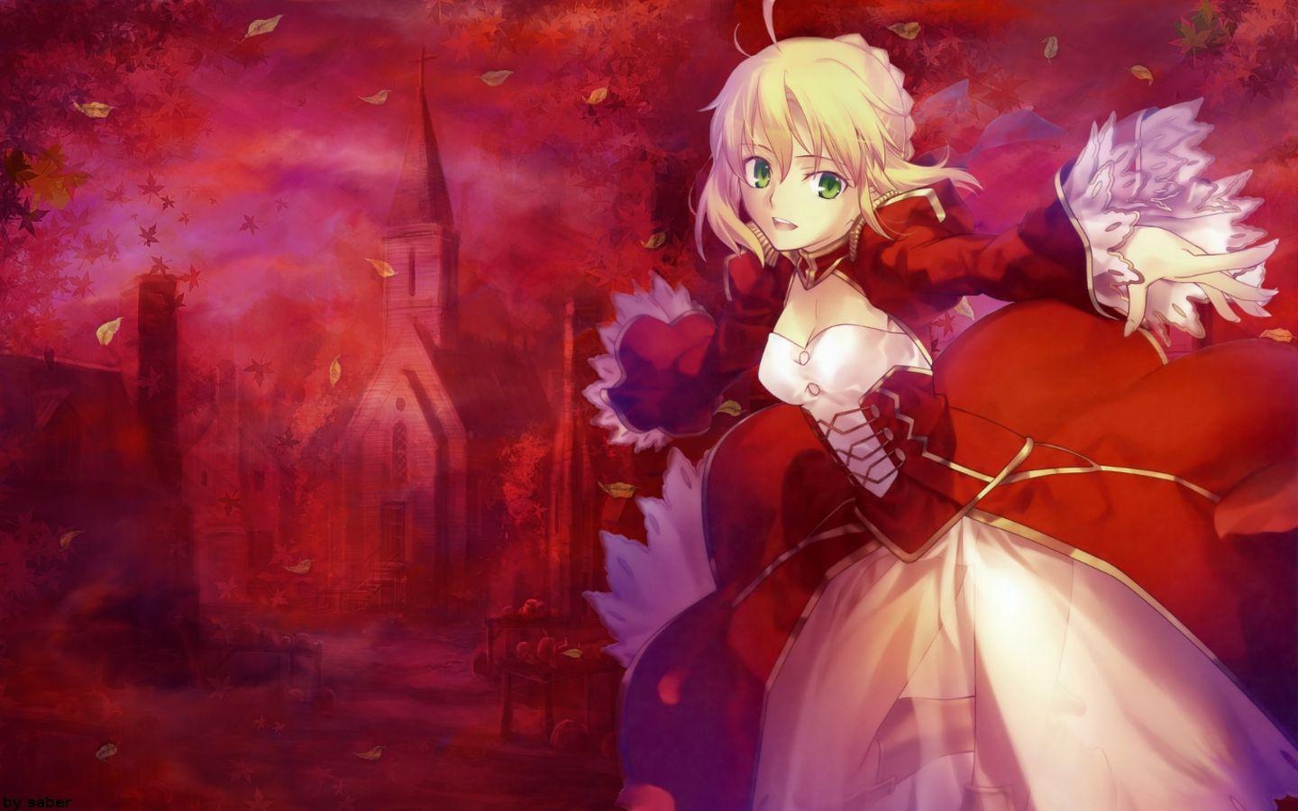 1440x900 Fate EXTRA Wallpaper: Red In My World