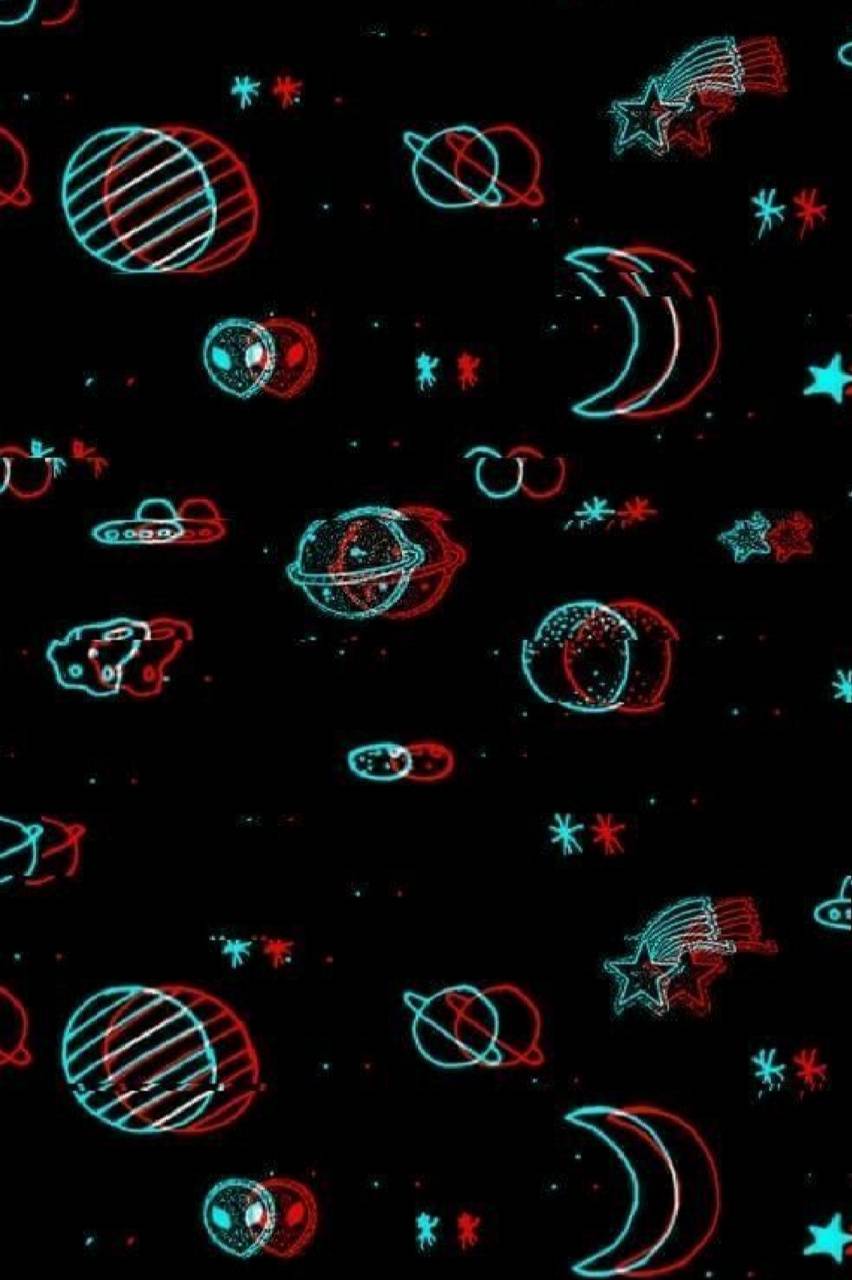 852x1280 Space glitch wallpaper