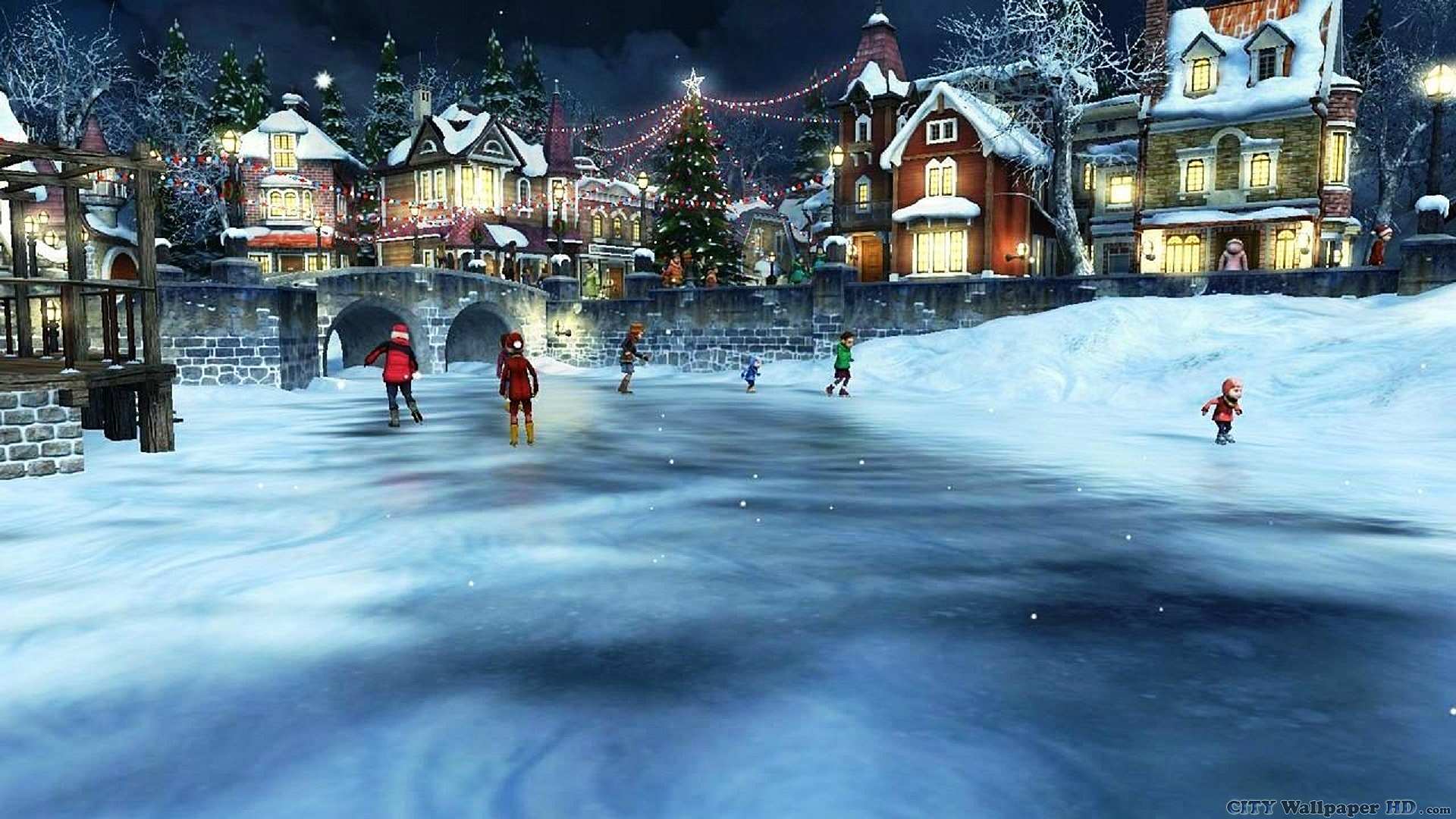 1920x1080 Christmas wallpaper. HD background cities in the world for a smartphone. Buildings, Christmas, New Year