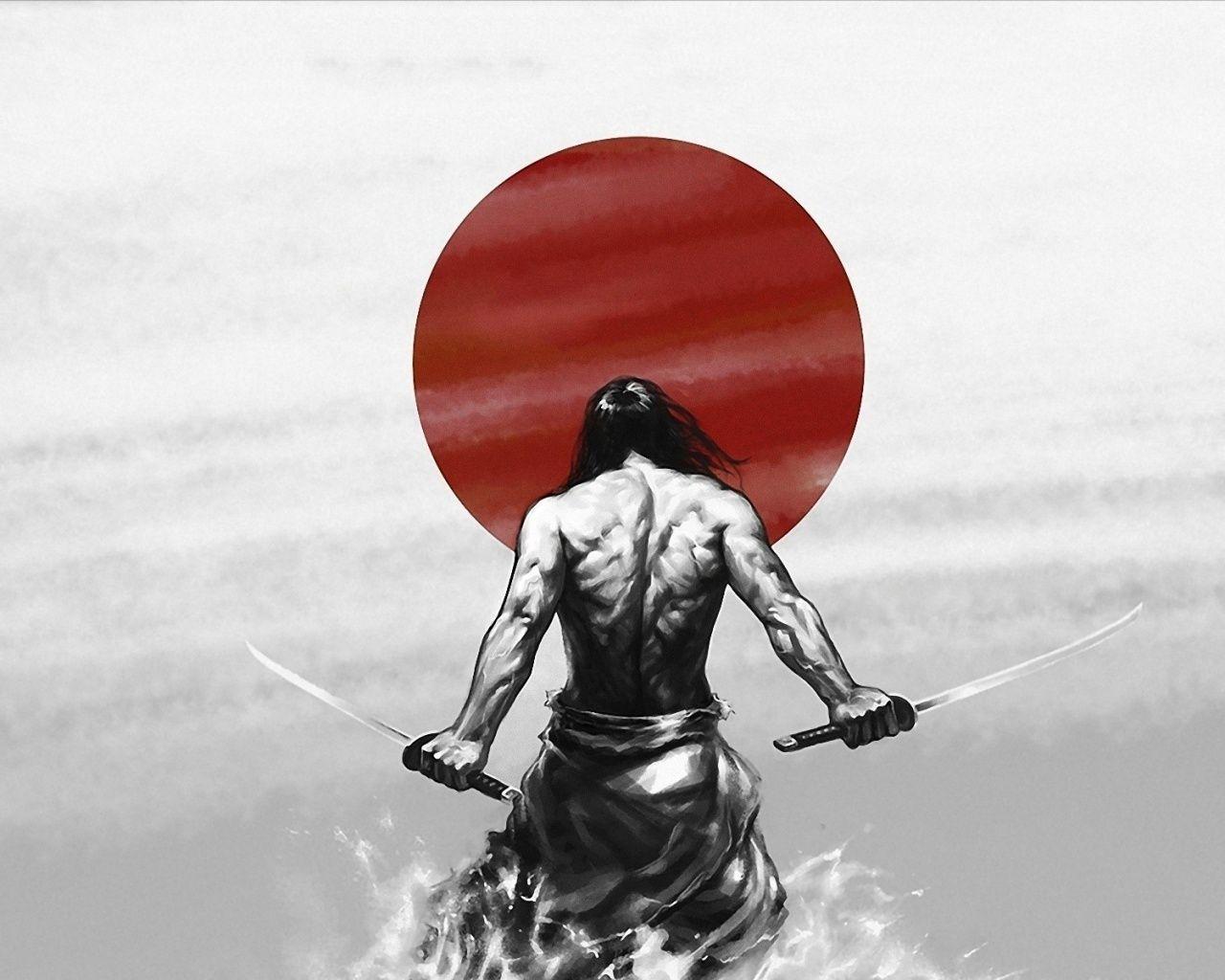 1280x1024 Japan katana warrior wallpaperx1024
