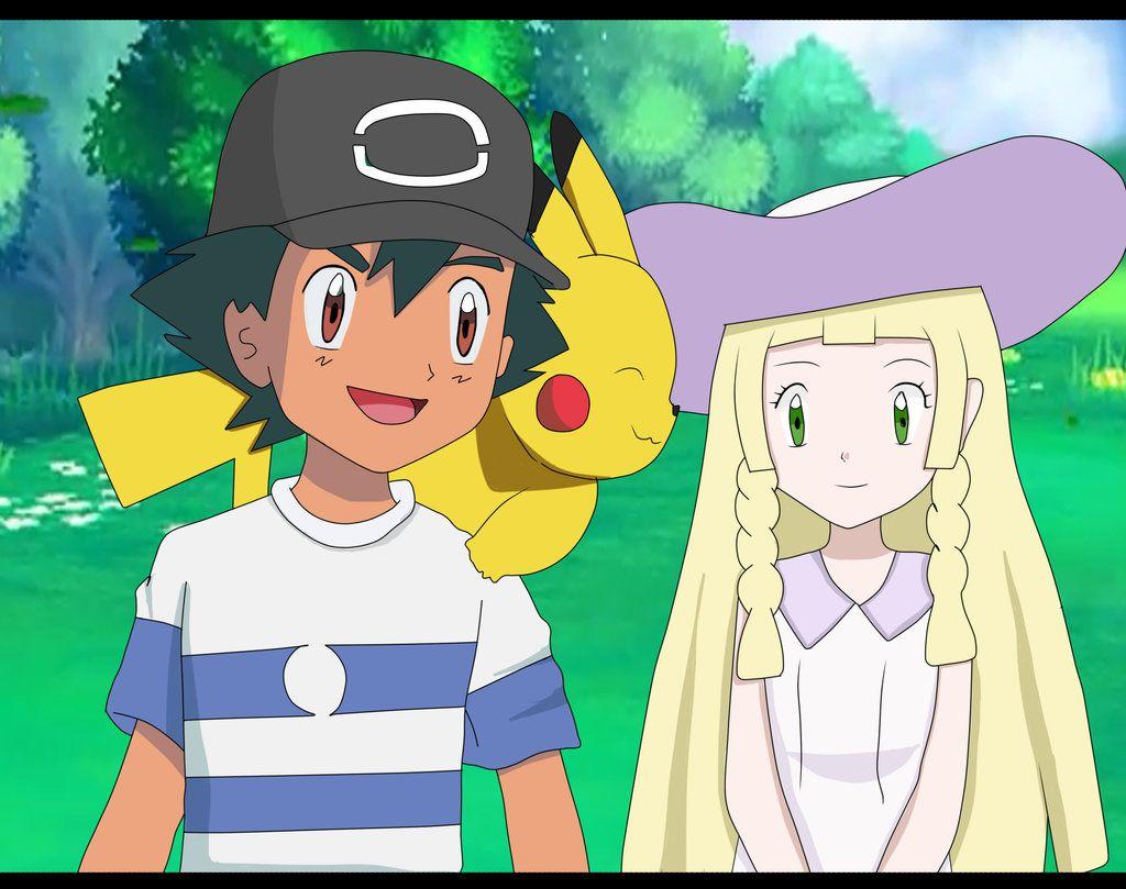 1024x809 pokemon sun and moon : ash and lillie