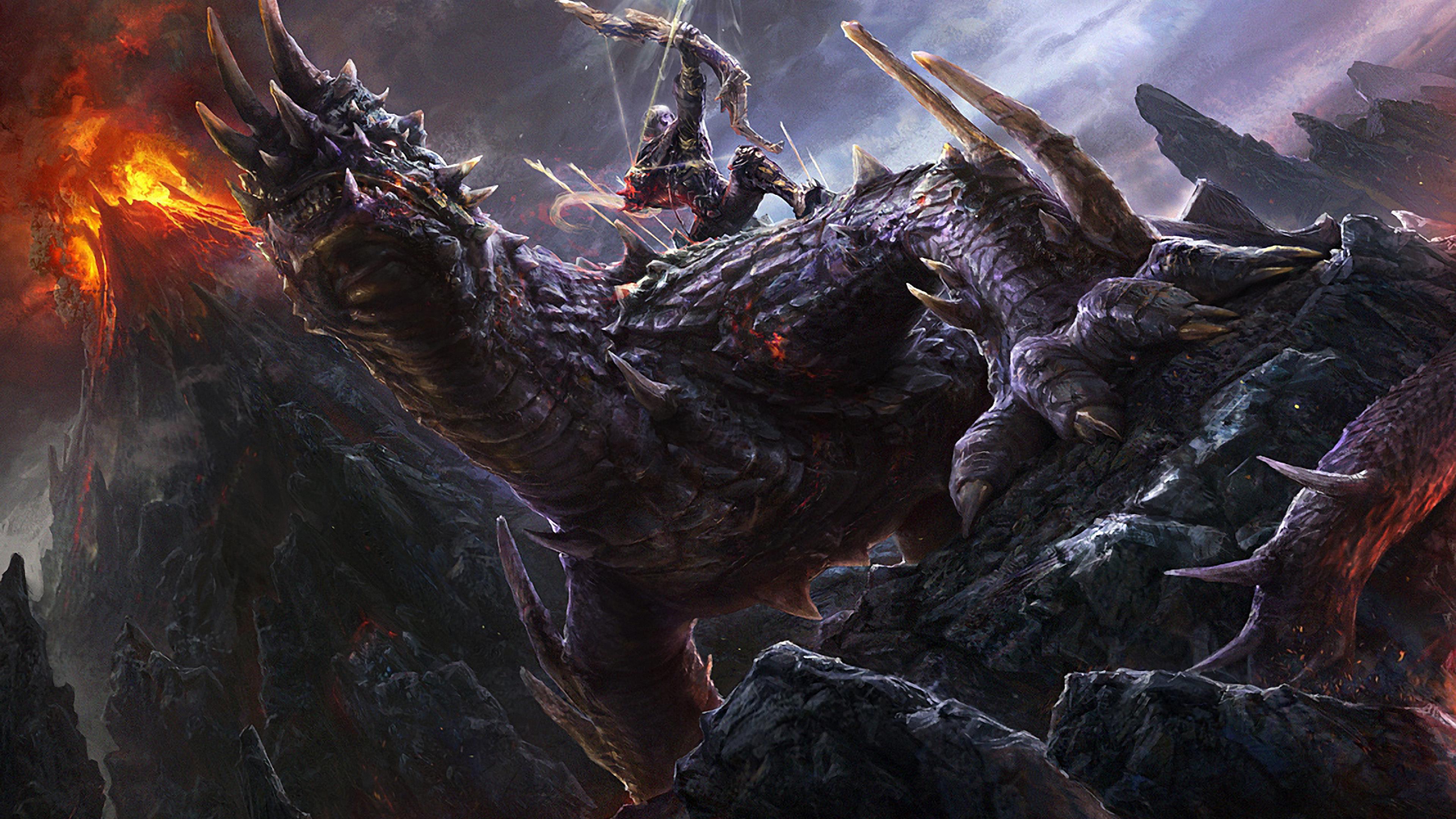 3840x2160 Battle warrior dragon fantasy ultra 3840x2160 HD wallpaper 413115