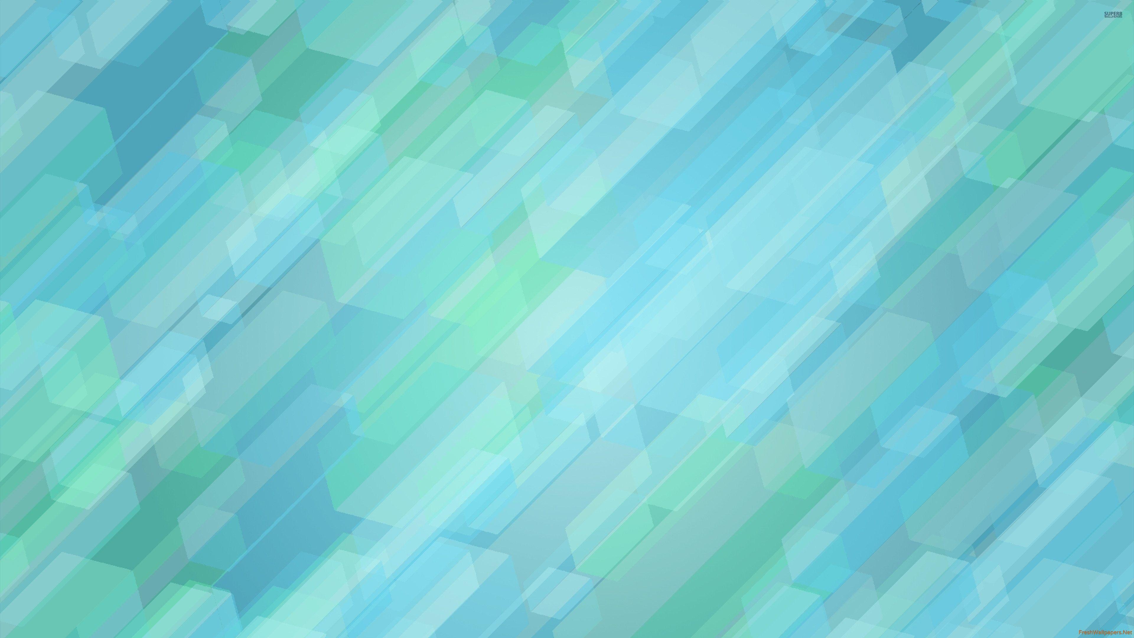 3840x2160 Blue and green geometrical shapes wallpaper
