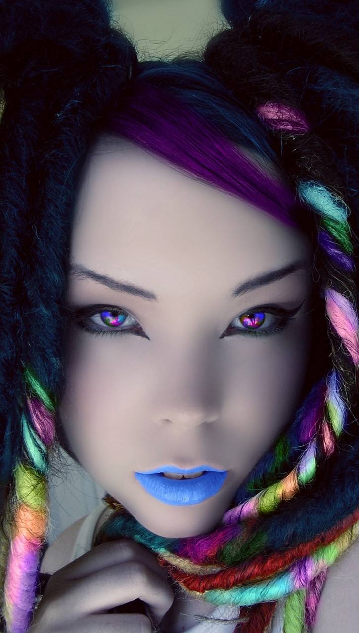 726x1280 cyber girl wallpaper