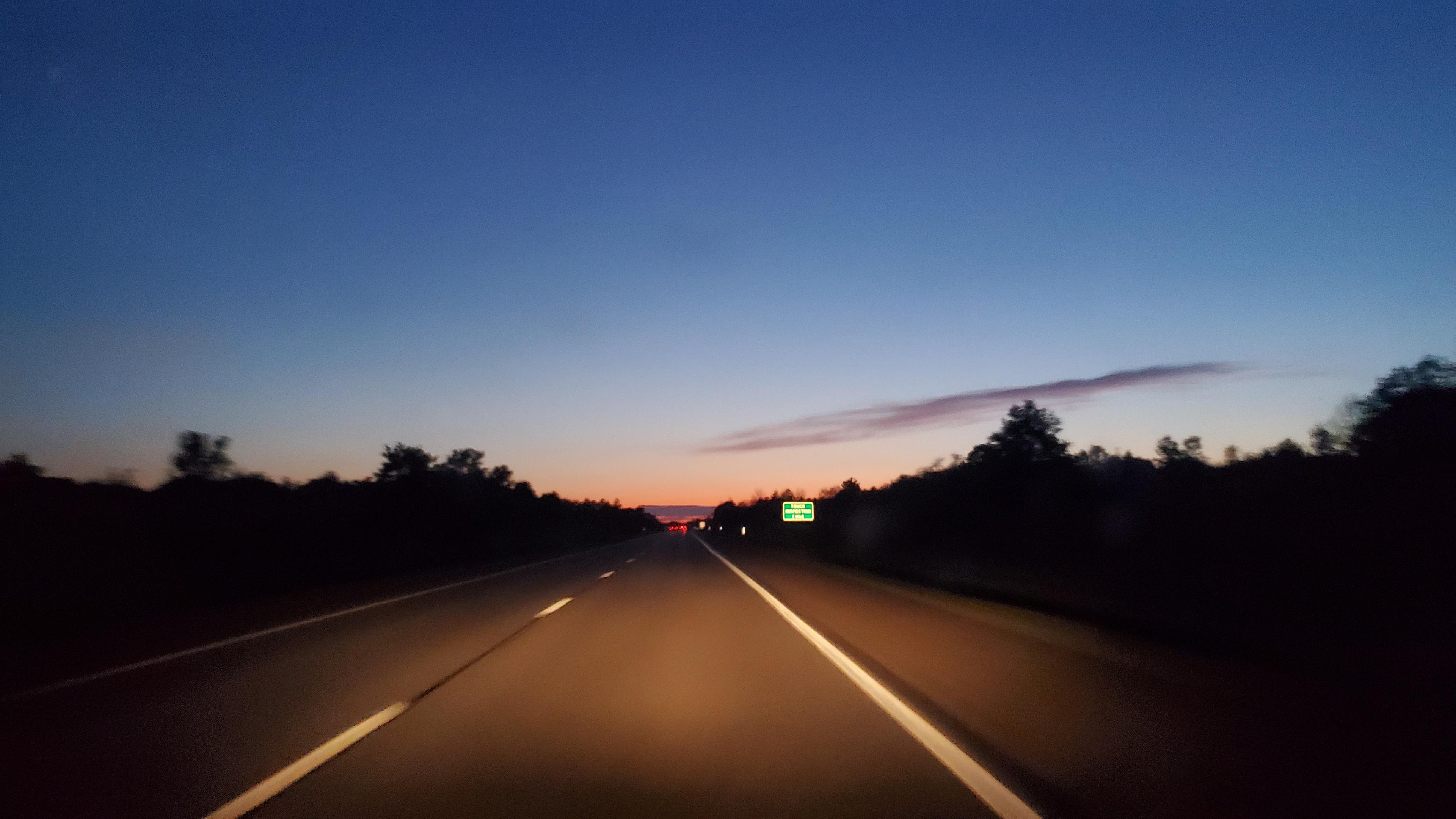 night drive road trip