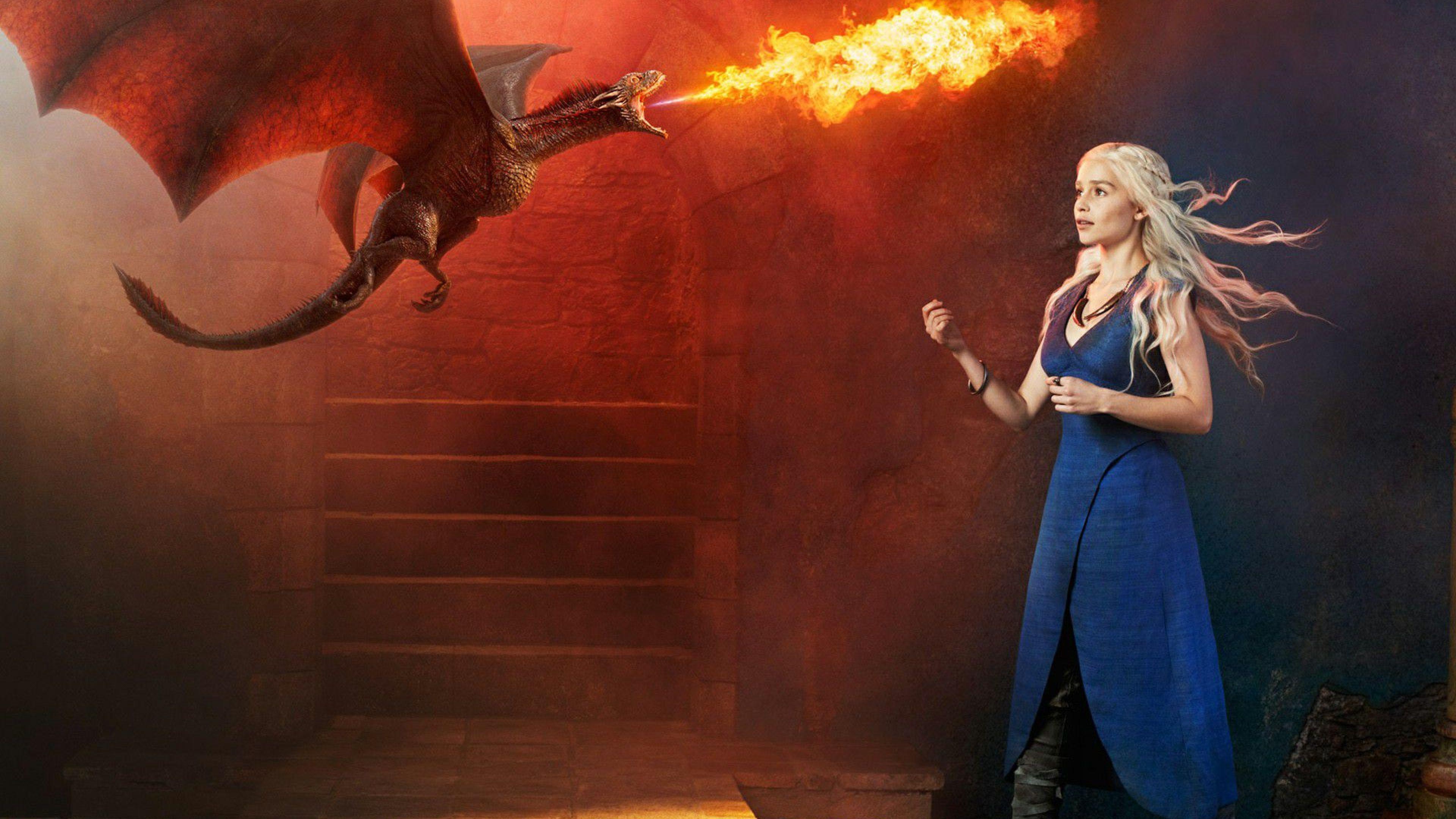 3840x2160 Game Of Thrones Season Emilia Clarke Dragon Wallpaper