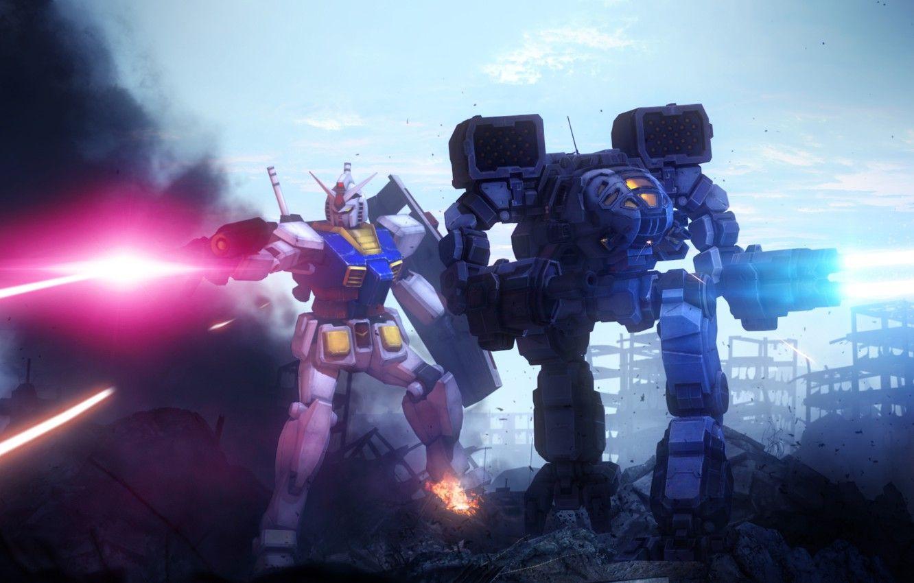 1332x850 Wallpaper The City, Ruins, Art, Gundam, Mobile Suit Gundam, RX 78 RX 78 2 Gundam, Mad Cat, MechWarrior Image For Desktop, Section фантастика