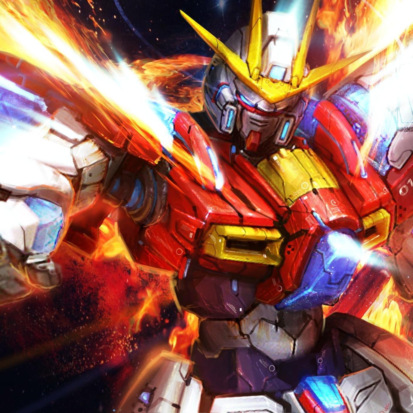 1408x1408 Steam Workshop::mobile Suit Gundam Gundam Build Fighters Try Fire White Wallpaper