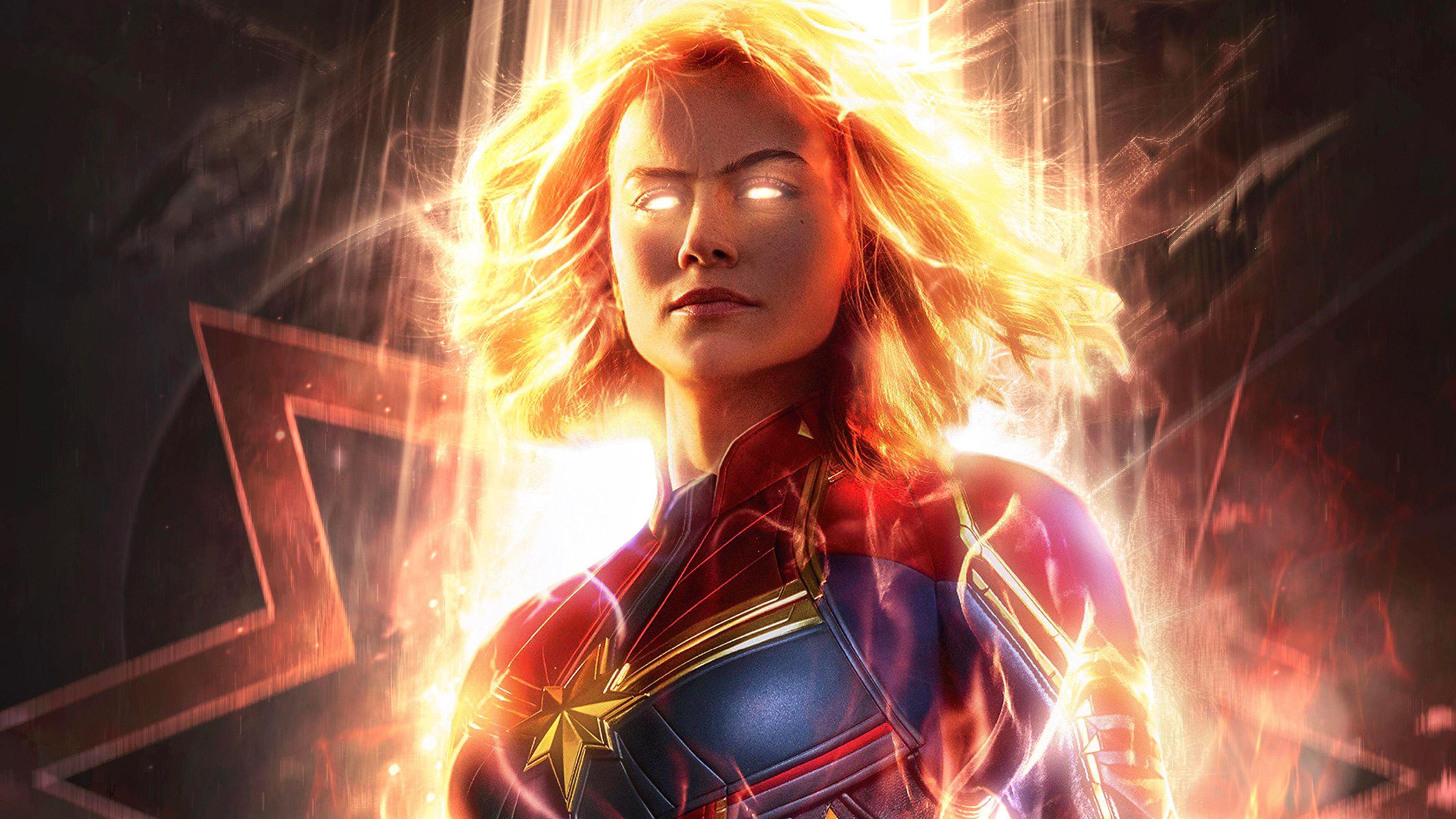 3840x2160 Wallpaper 4k Captain Marvel Movie 2019 Carol Danvers Brie Larson 4K Wallpaper Captain Marvel (Carol Danvers), Captain Marvel (Movie 2019), Marvel Comics