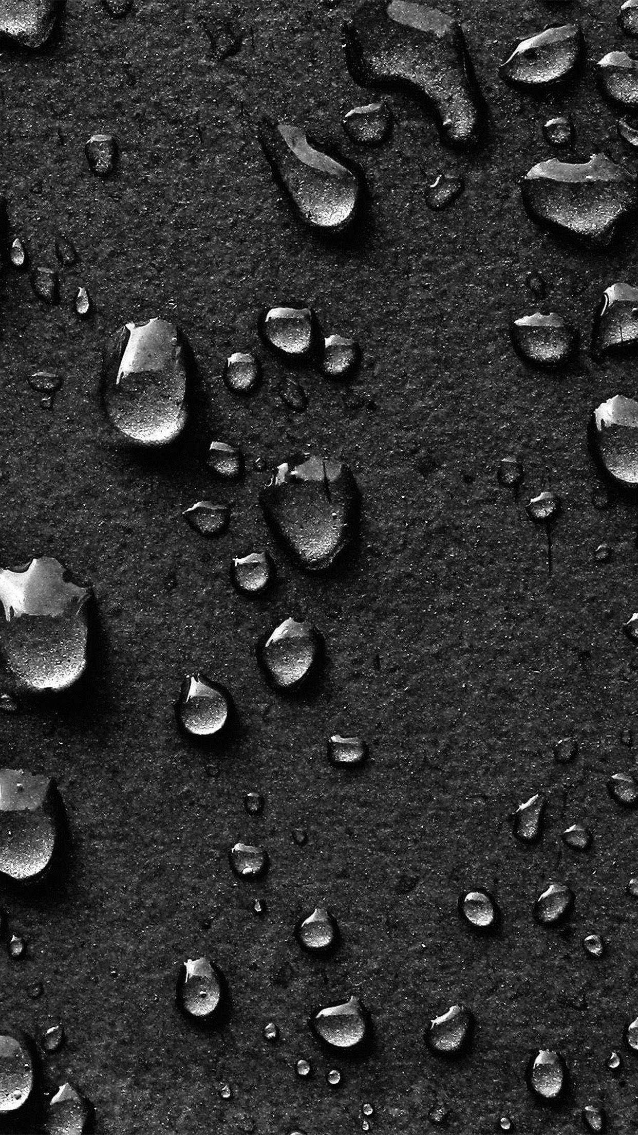 1242x2208 iPhone X wallpaper. drops of rain dark nature texture pattern bw