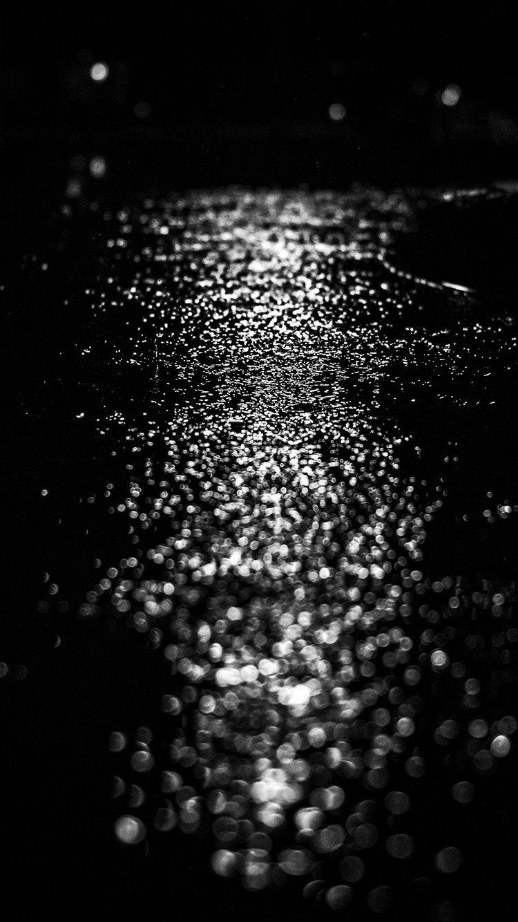 750x1334 After Rain Drop Street Dark Night Bokeh Bw