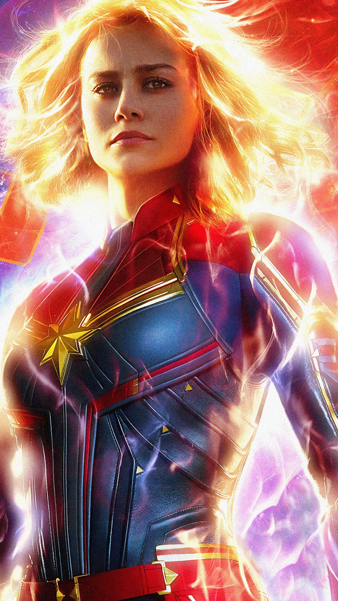 1440x2560 Brie Larson Captain Marvel Wallpaper