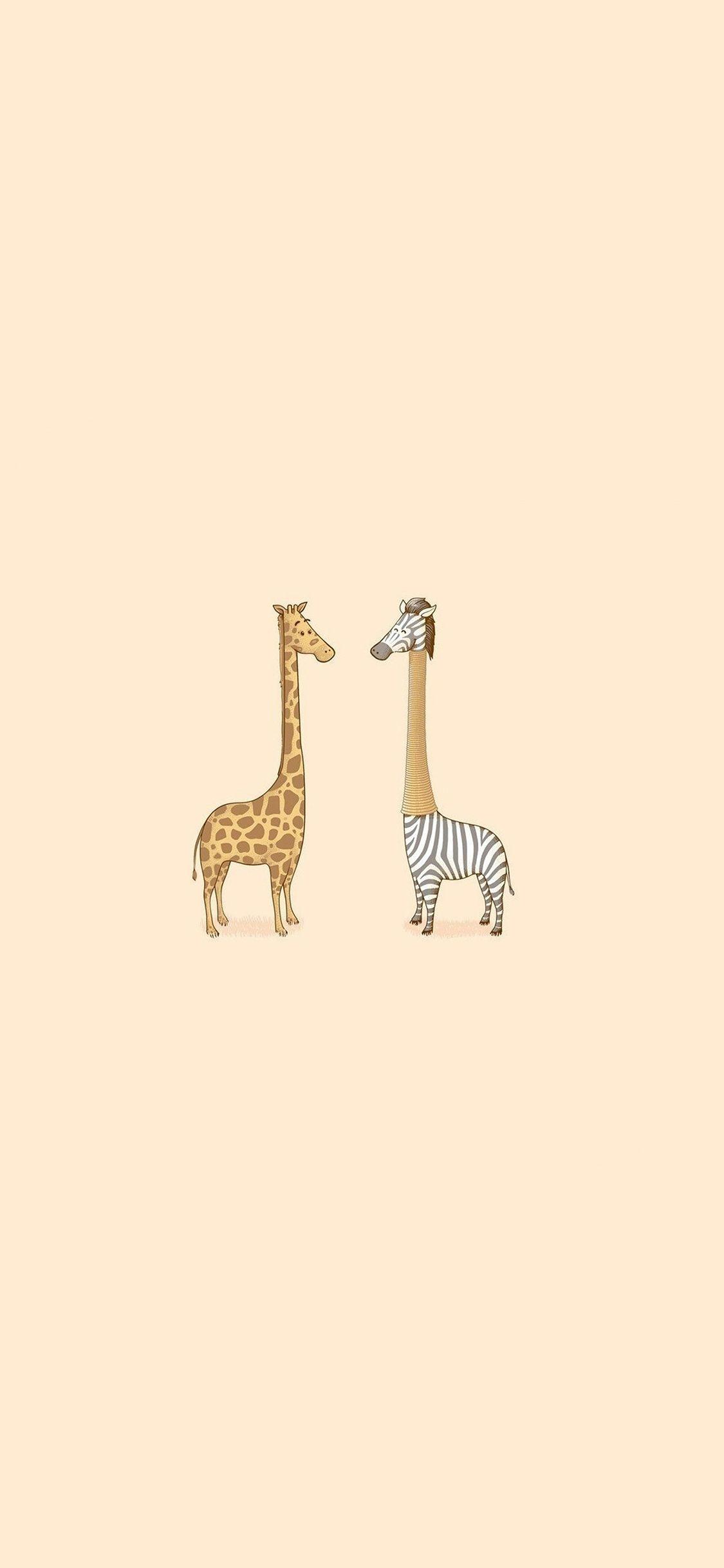 1125x2436 iPhoneXpapers giraffe yellow animal minimal