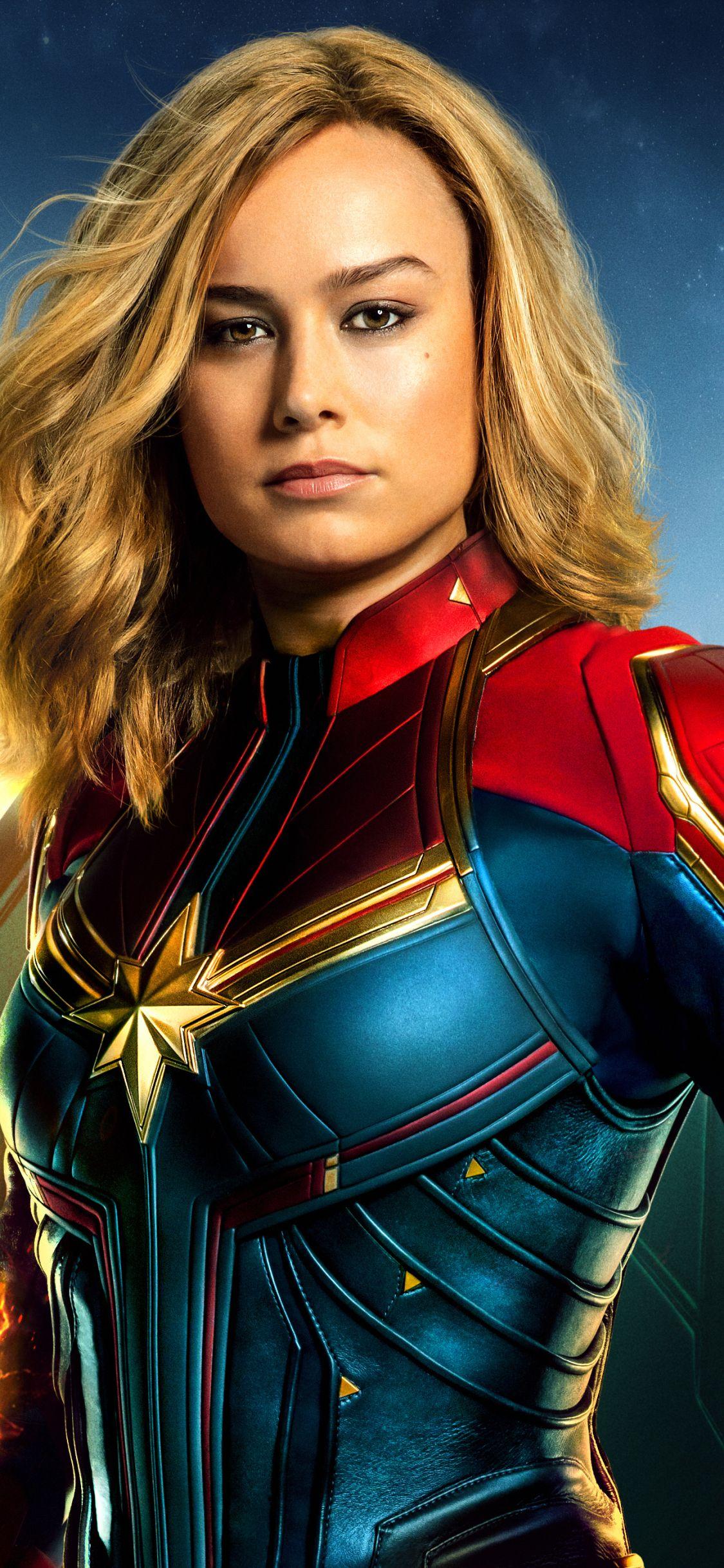 1125x2436 Captain Marvel Brie Larson Wallpaper