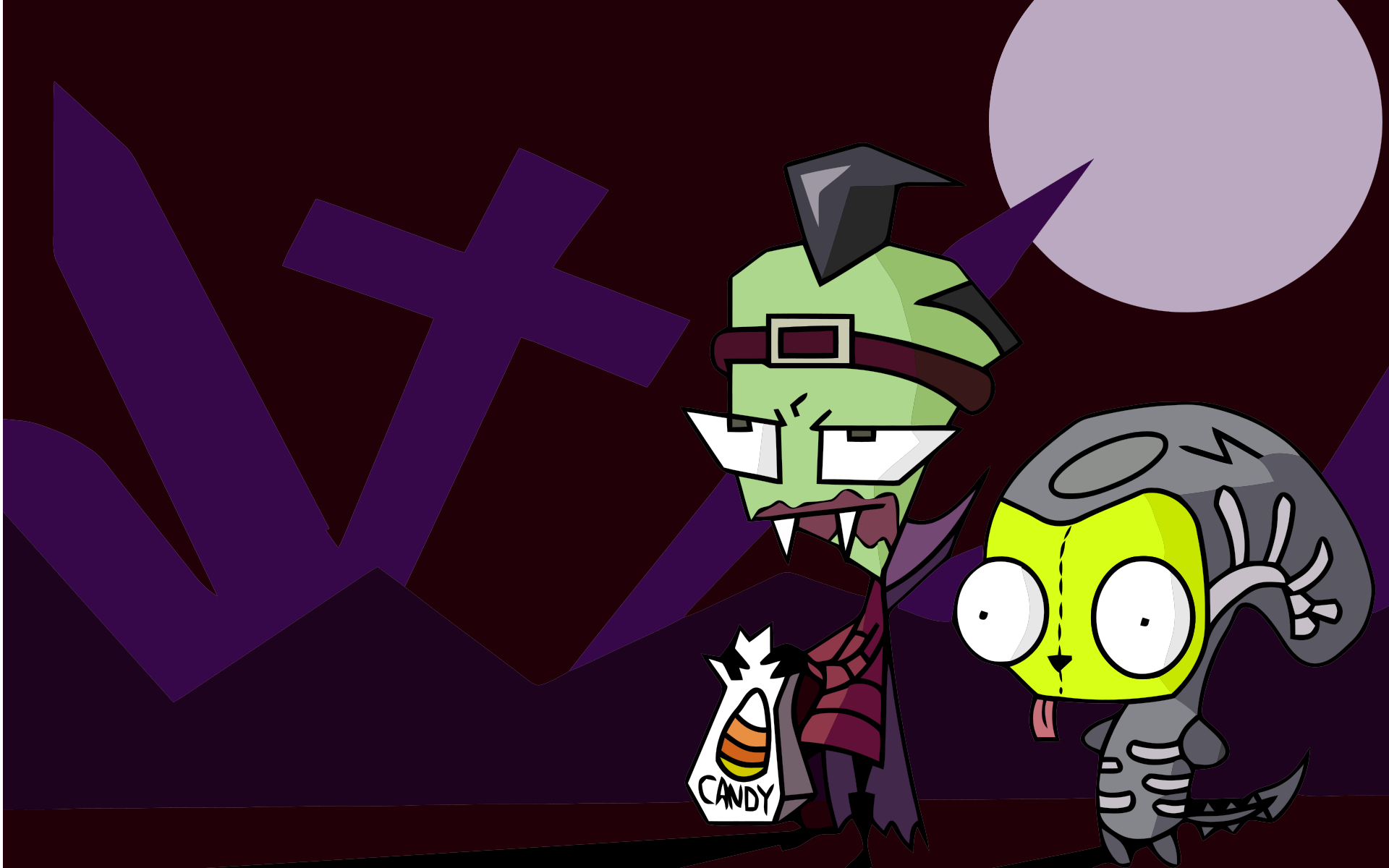 1920x1200 Invader zim costume halloween moon gir zim wallpaperx1200