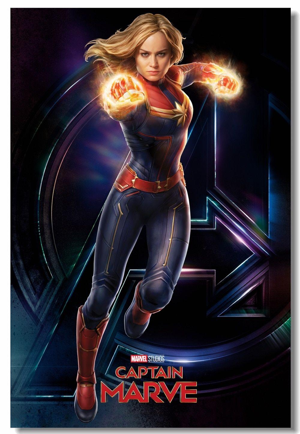 1000x1449 Custom Canvas Wall Decals Brie Larson Avengers End Game Poster Thanos Infinity War Wall Stickers Captain Marvel Wallpaper #. Wall Stickers