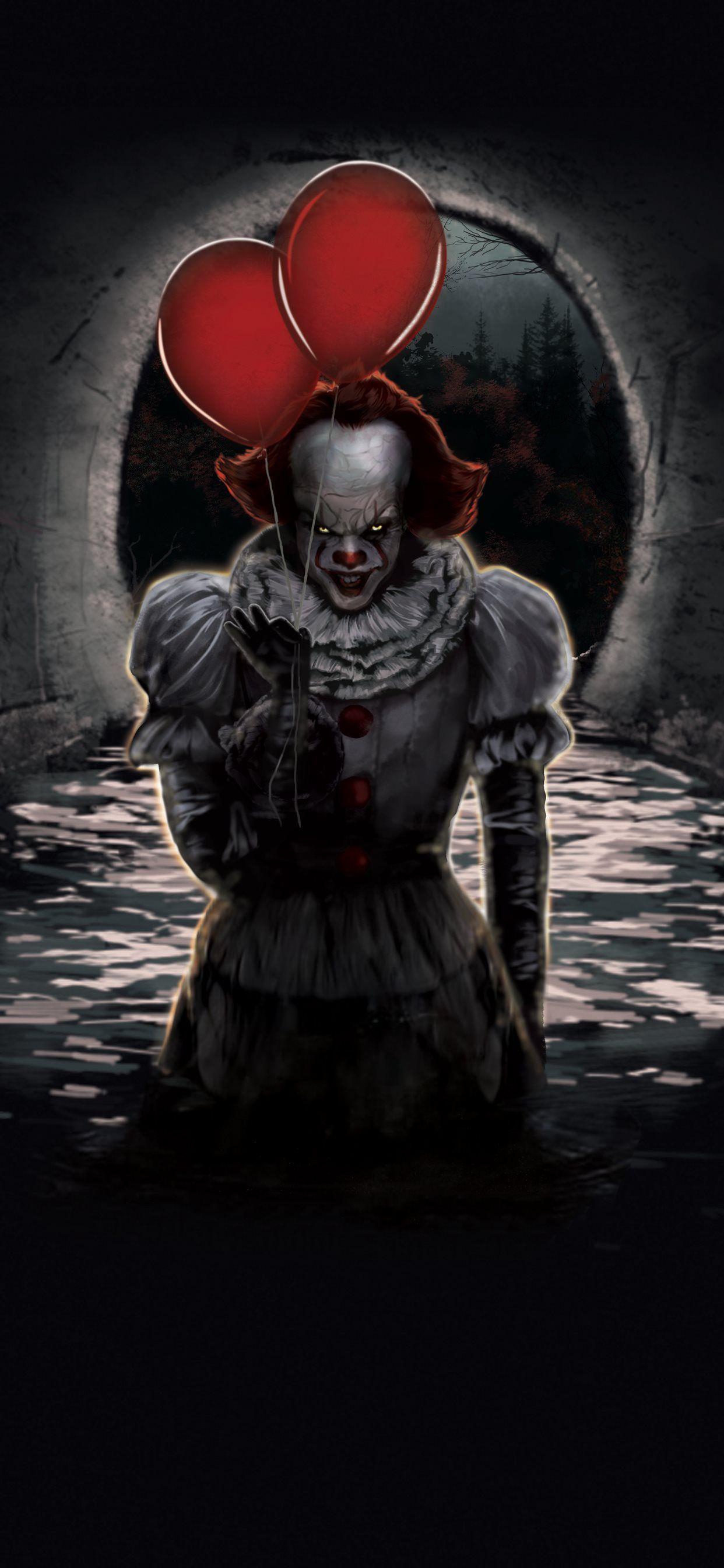 1242x2688 pennywise ballons iPhone X Wallpaper Free Download