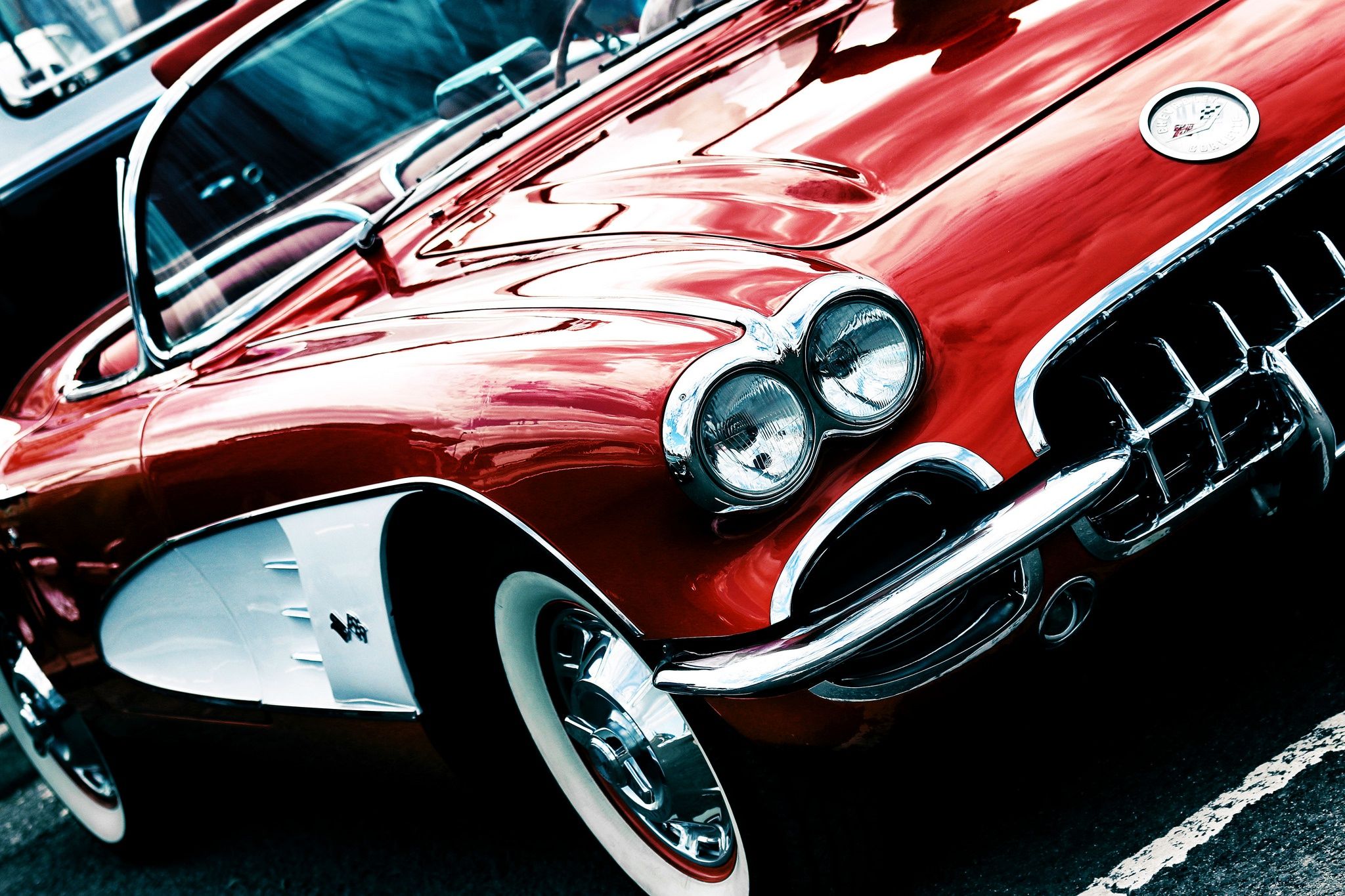2048x1365 Wallpaper red, Corvette, convertible, 1959 Chevrolet Corvette C1 for mobile and desktop, section chevrolet, resolution 2048x1365