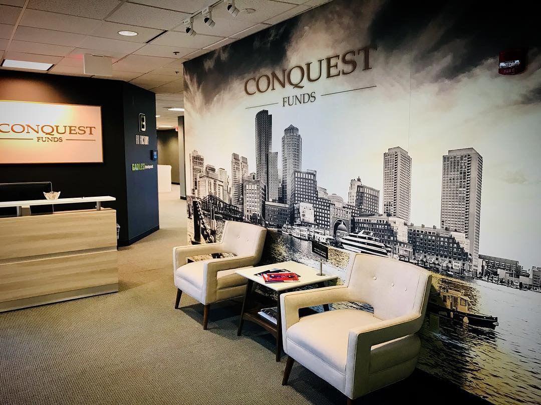 1080x809 MYW customer Tracy G. designed a custom wall mural of that fits perfectly in her office lobby. #wallpaper. Custom wall murals, Office wall decor, Office wallpaper