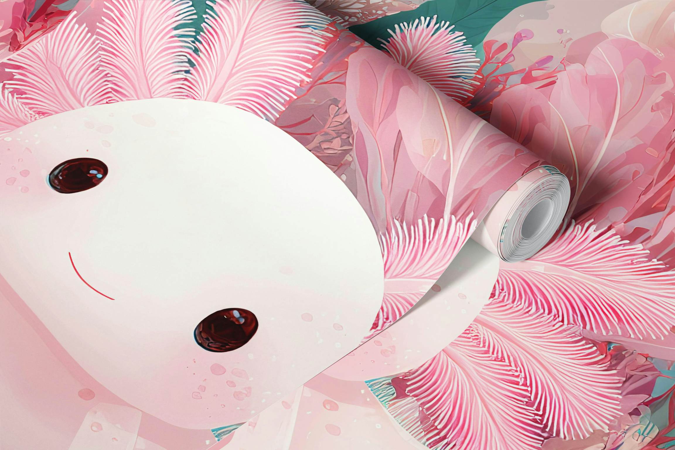 2304x1536 Axolotl Wallpaper Pastel Garden
