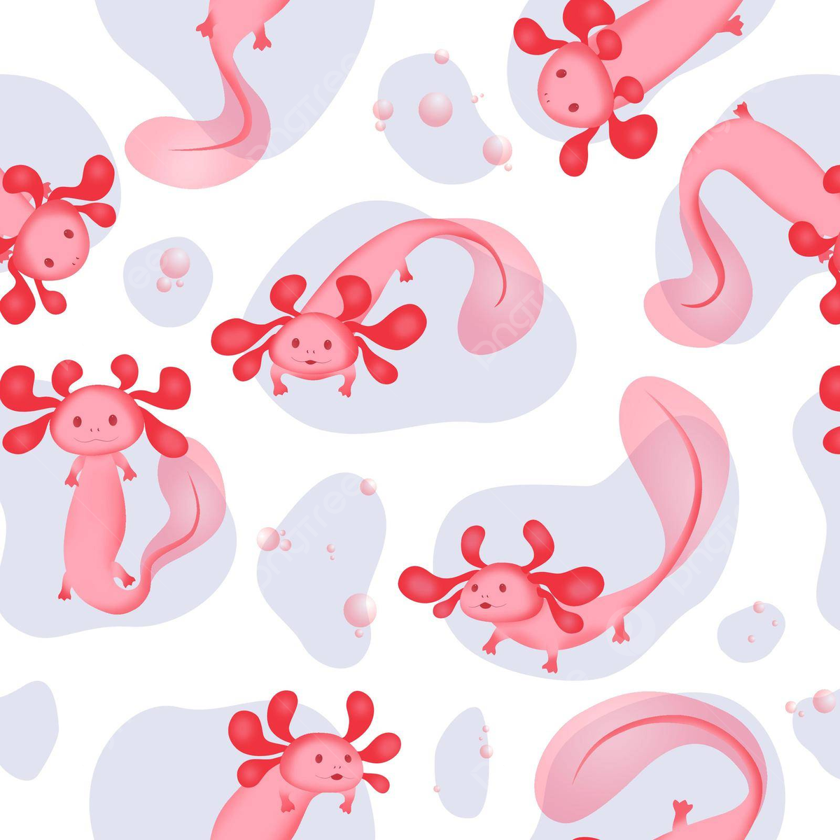 1200x1200 A Continuous Design Featuring Pink Axolotls Surrounded By Water Droplets Vector, Fabric, Texture, Cheerful Illustration Background And Wallpaper For Free Download