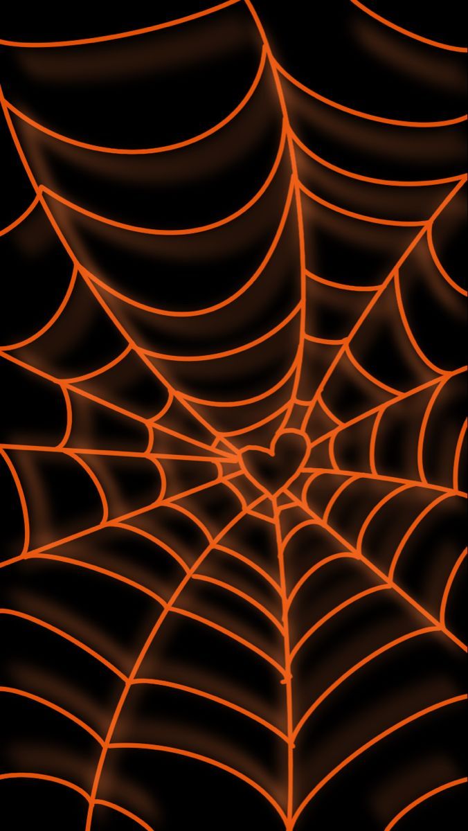 676x1200 neon orange spiderweb wallpaper <3