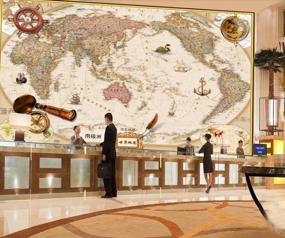 1000x836 Retro Chinese and English World Map Corporate Office Background Wall Decorative Painting Professional Make Wallpaper Wall Custom. Wallpaper