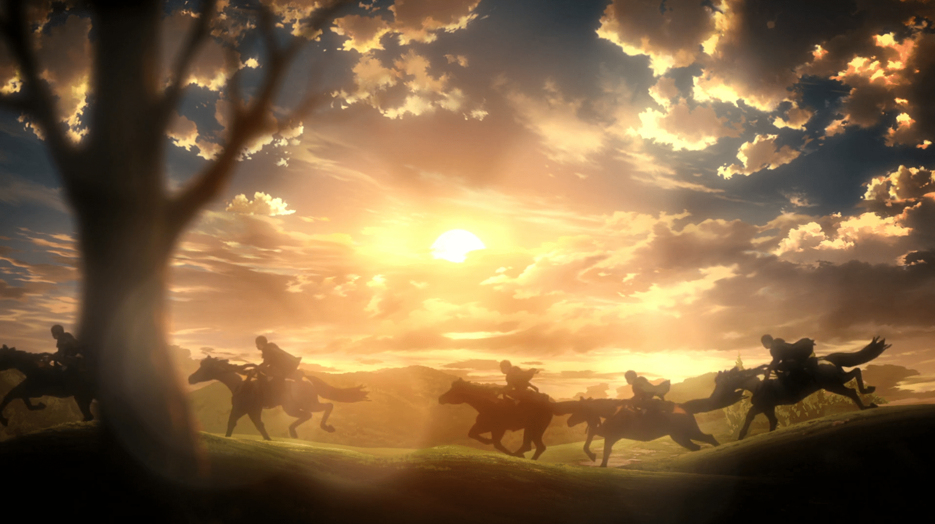 1914x1072 Scouting Legion Sunset: Attack on Titan HD Wallpaperx1072