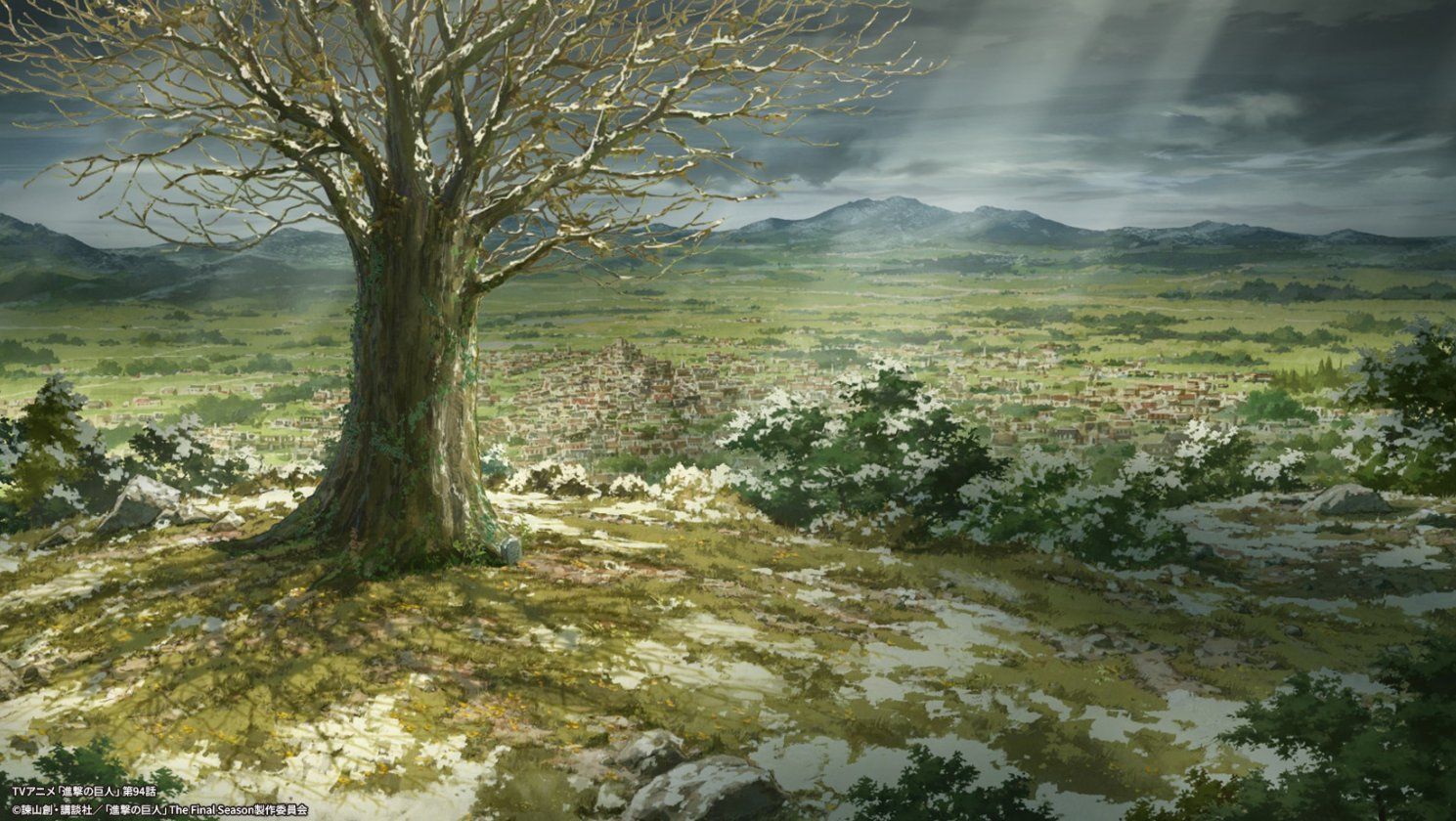 1489x840 Hisako Akagi's background art for the Attack On Titan Finale