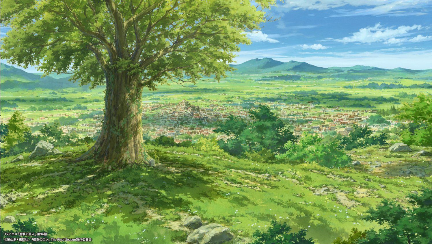 1496x844 Hisako Akagi's background art for the Attack On Titan Finale