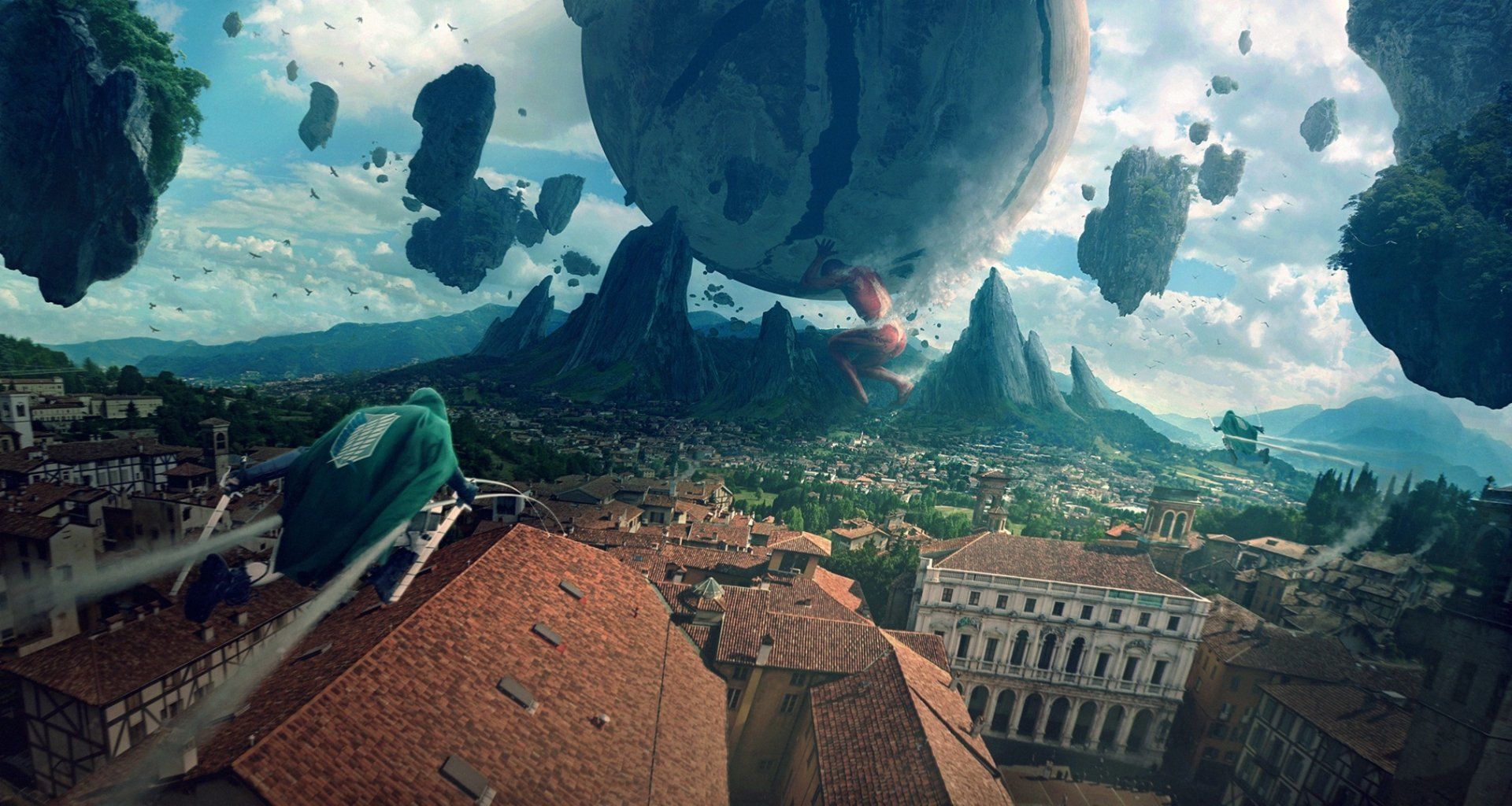 1920x1024 Colossal Titan HD Wallpaper on Titan Anime