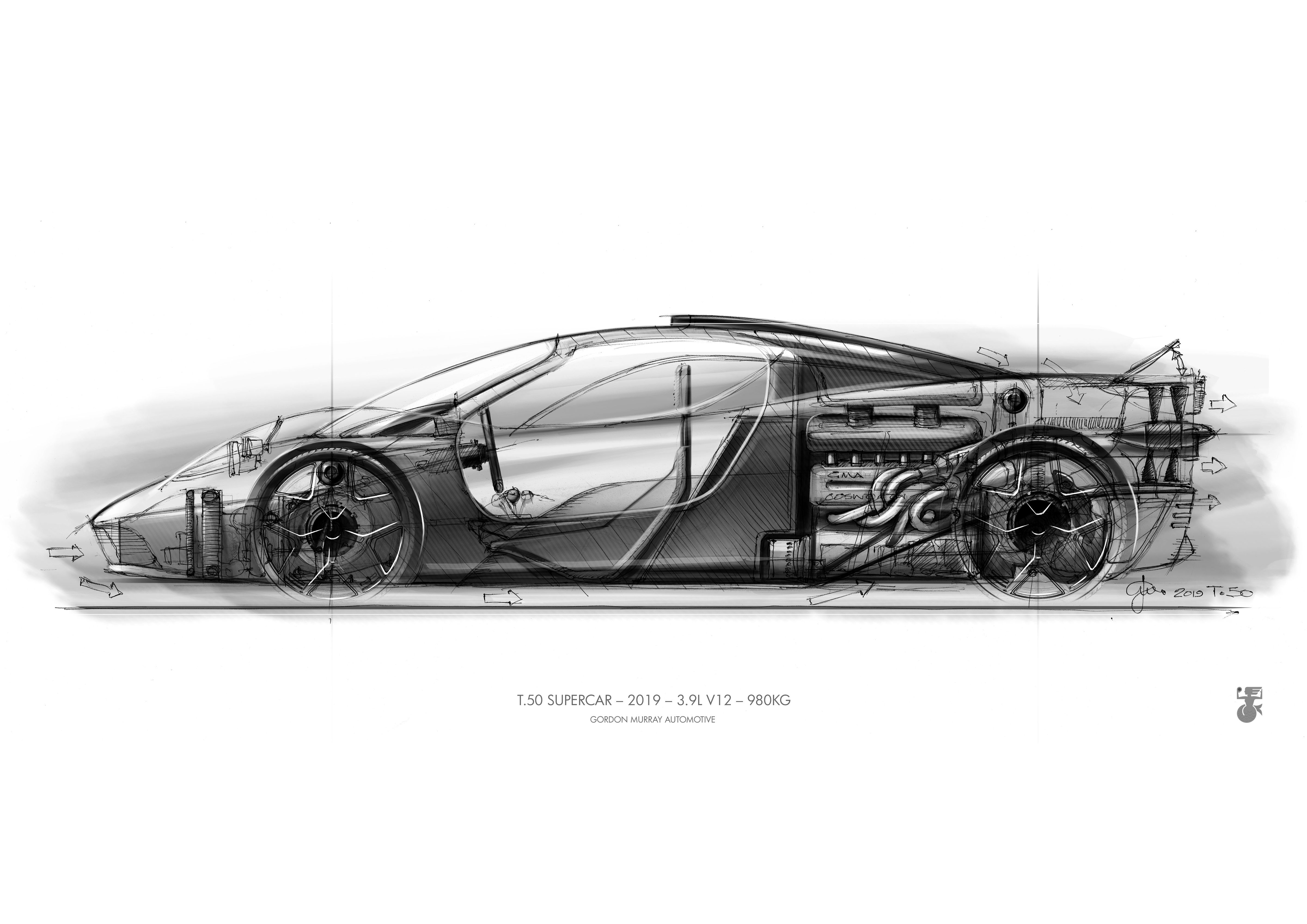 4800x3394 Wallpaper coupe, scheme, fan, V GMA, T. Gordon Murray Automotive, Type 50 for mobile and desktop, section суперкары, resolution 4800x3394
