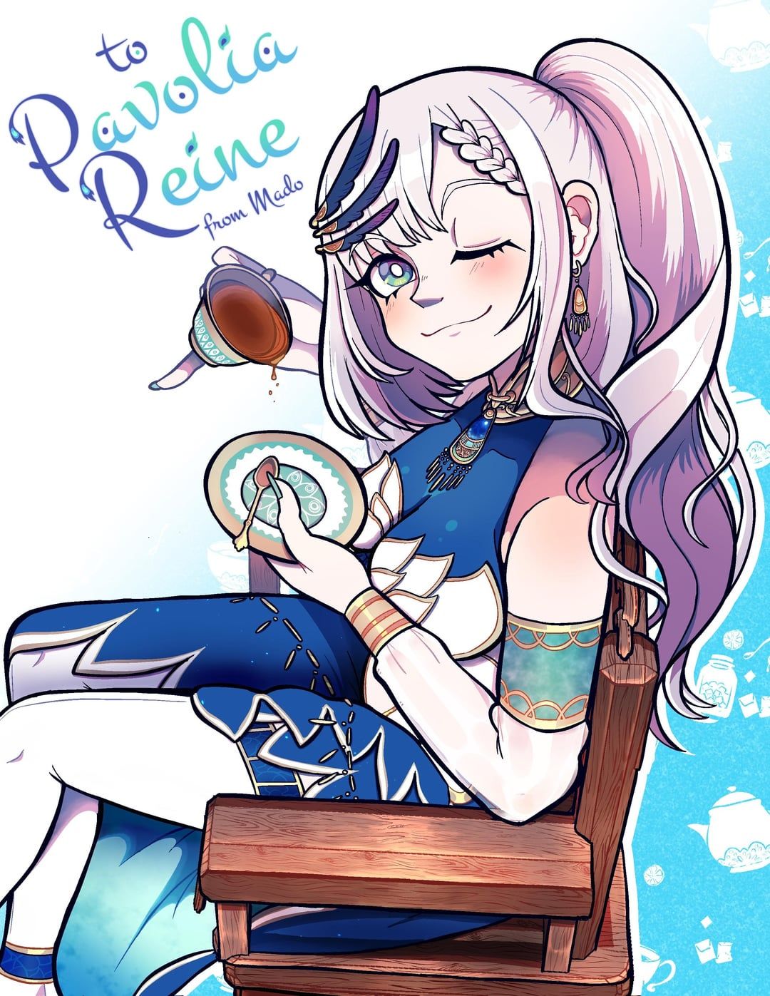 1080x1397 I had the privilege of meeting Pavolia Reine today! I drew this illustration as a gift for her. ˆˆ