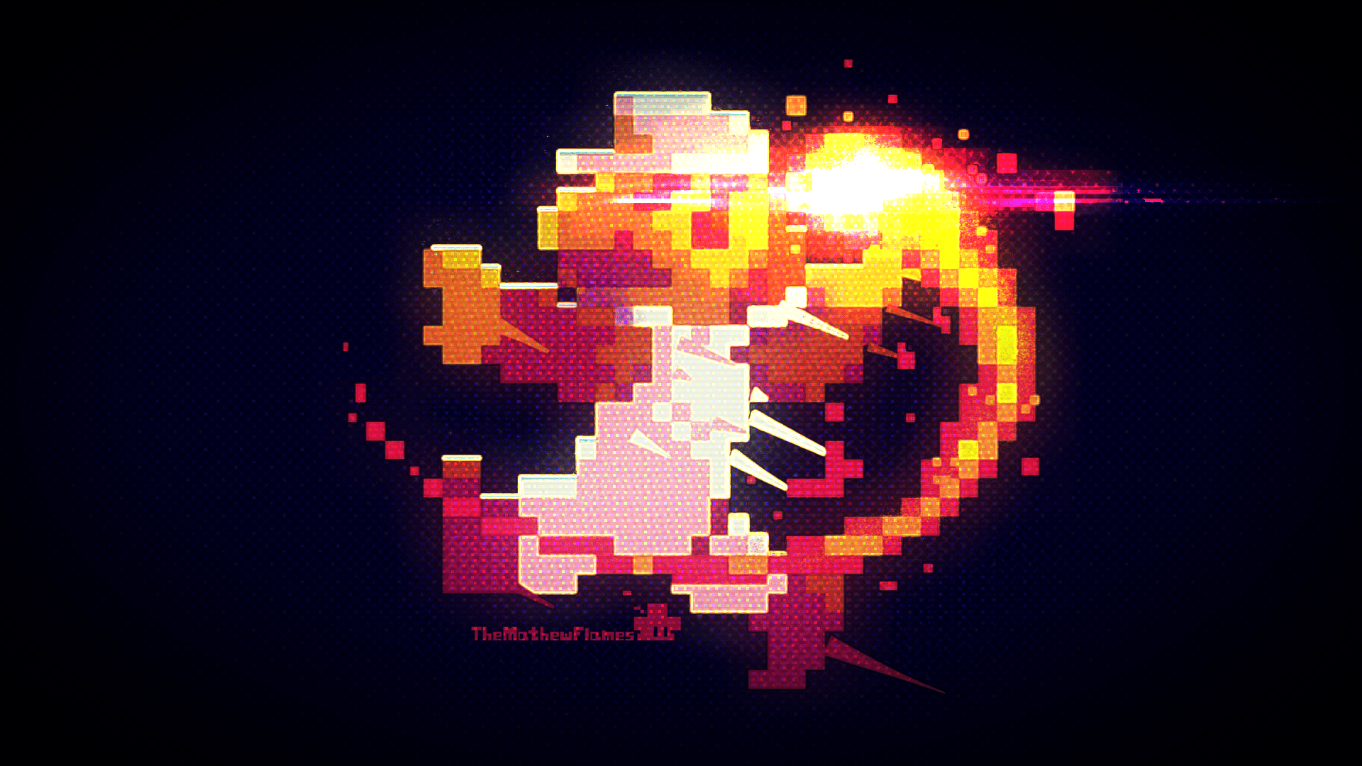 1920x1080 Fire Mario In Neat 8 Bit. Happy Mar10 Day! By TheMathewFlames On Newgrounds
