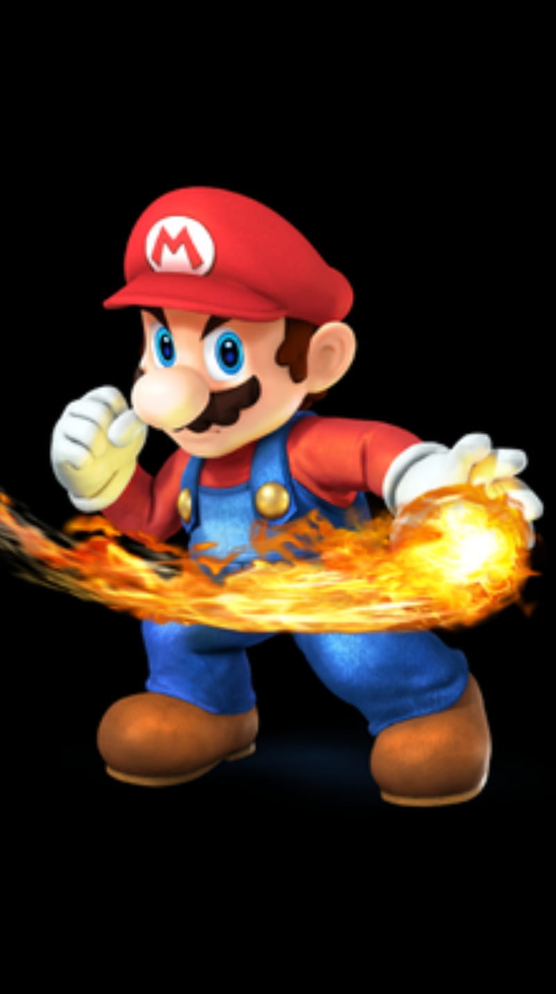 800x1429 Mario bros, black, fire, HD phone wallpaper